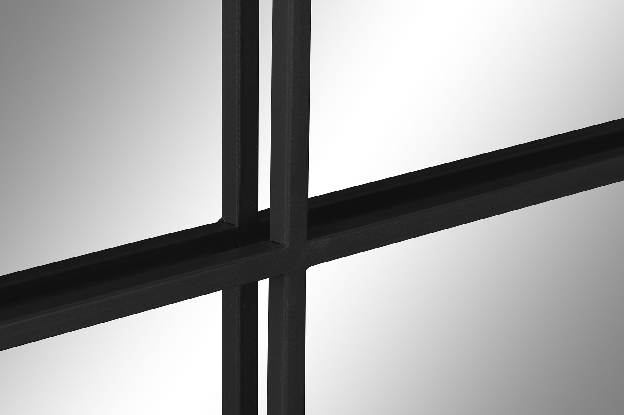 ESPEJO HIERRO CRISTAL 122X2X122 VENTANA NEGRO 3