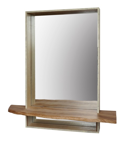 ESPEJO MDF 60X13X60 ESTANTERIA NATURAL