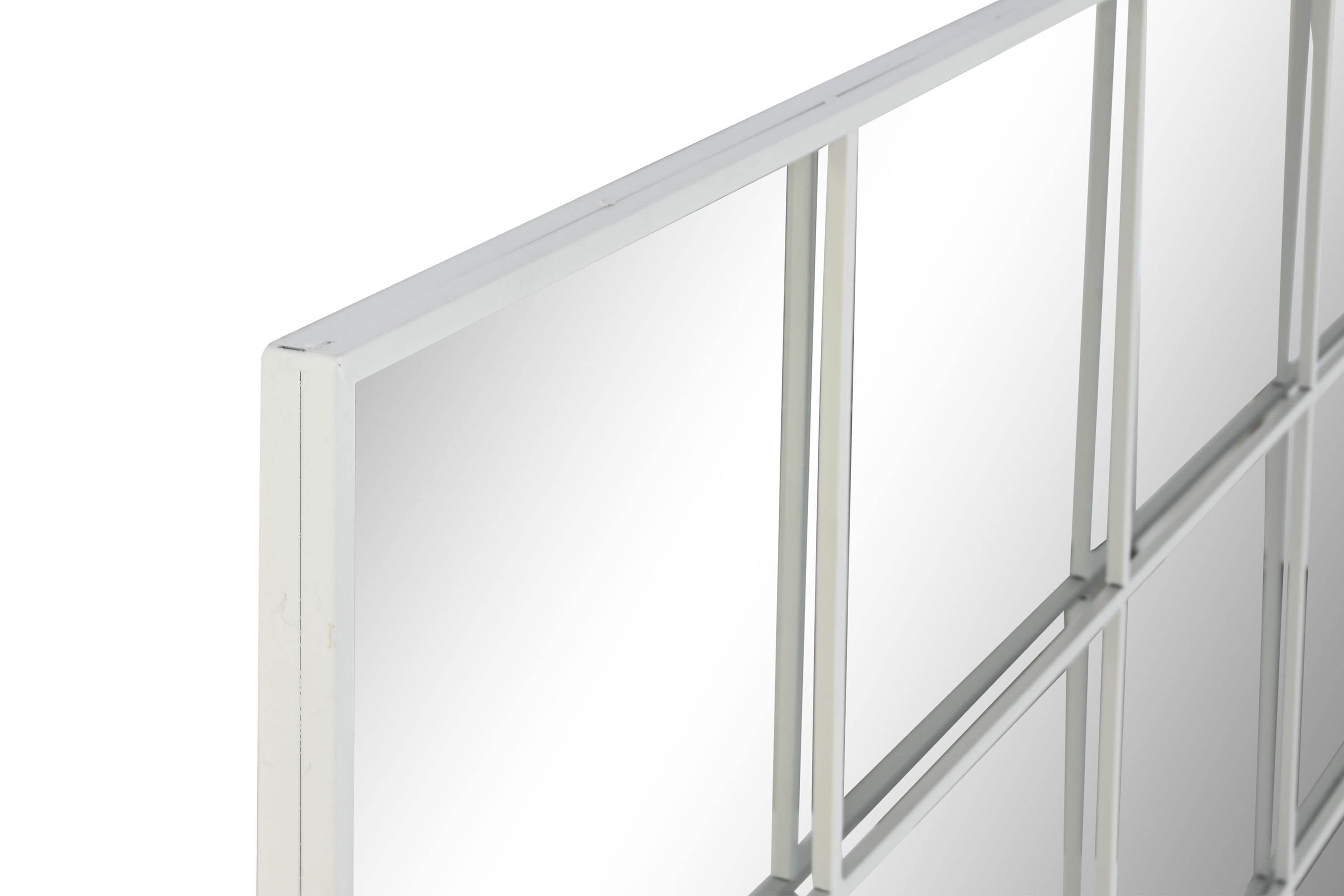 ESPEJO HIERRO CRISTAL 122X2X122 VENTANA BLANCO 2