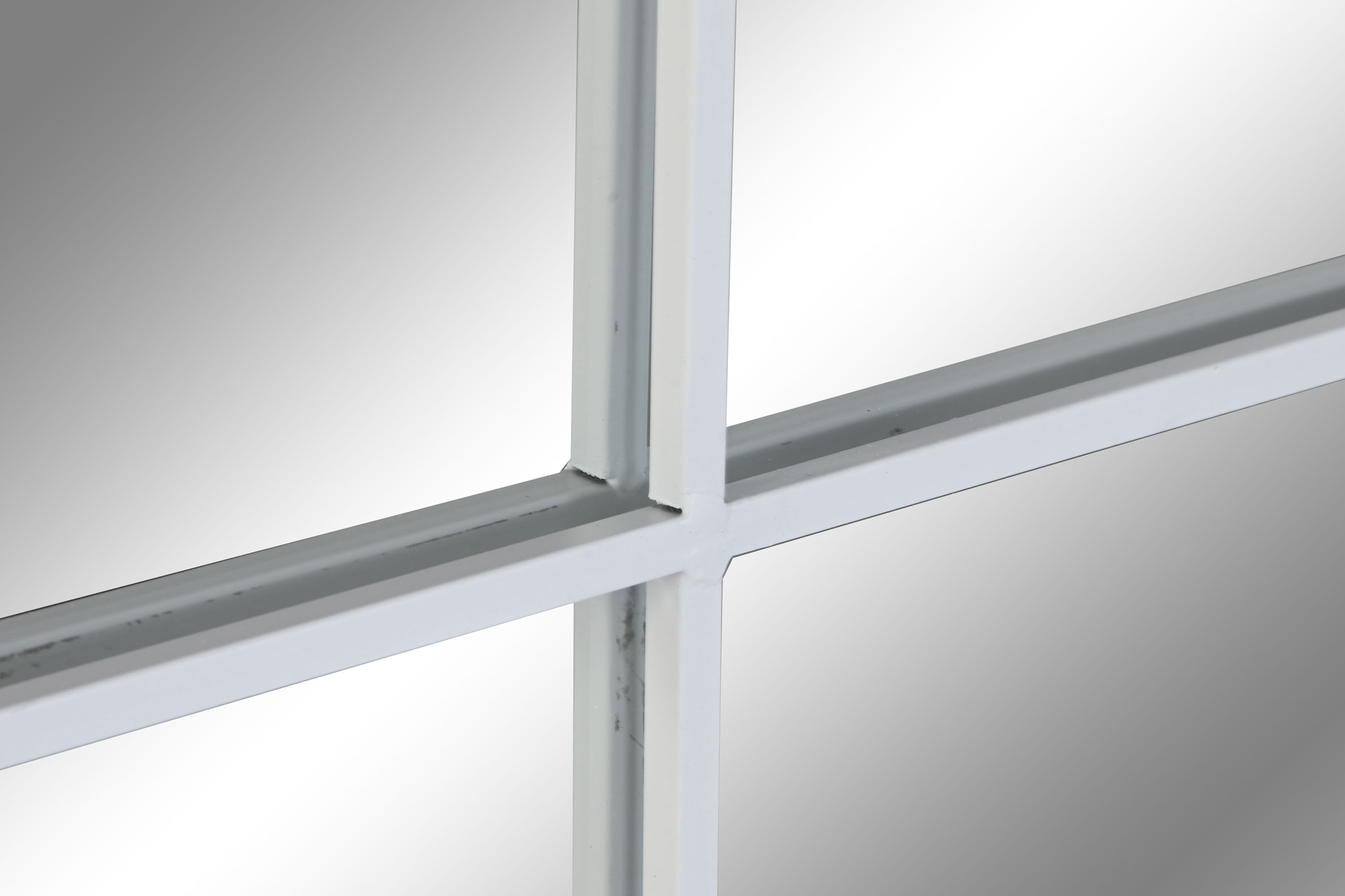 ESPEJO HIERRO CRISTAL 122X2X122 VENTANA BLANCO 3