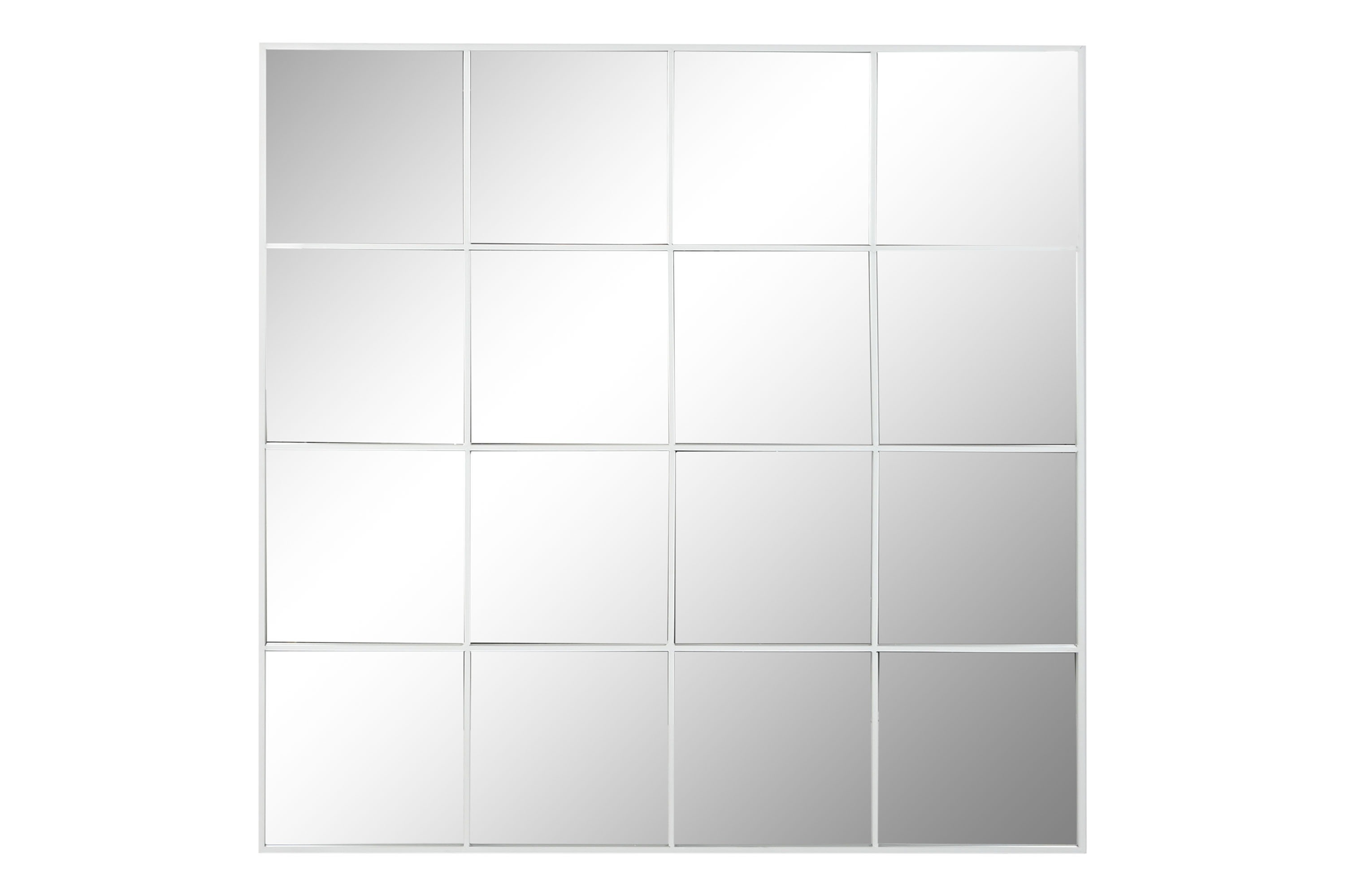 ESPEJO HIERRO CRISTAL 122X2X122 VENTANA BLANCO