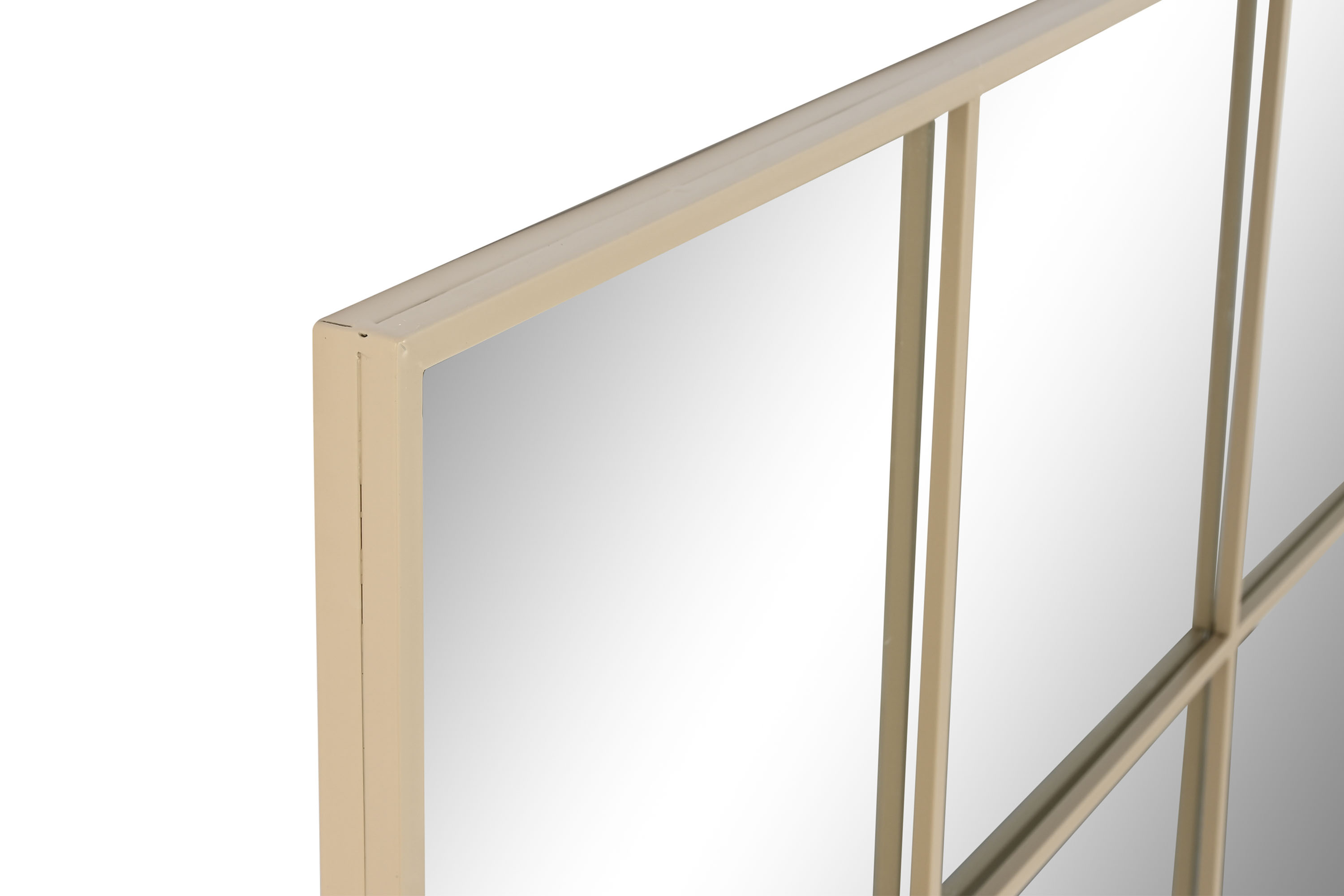 ESPEJO HIERRO CRISTAL 122X2X122 VENTANA BEIGE 2