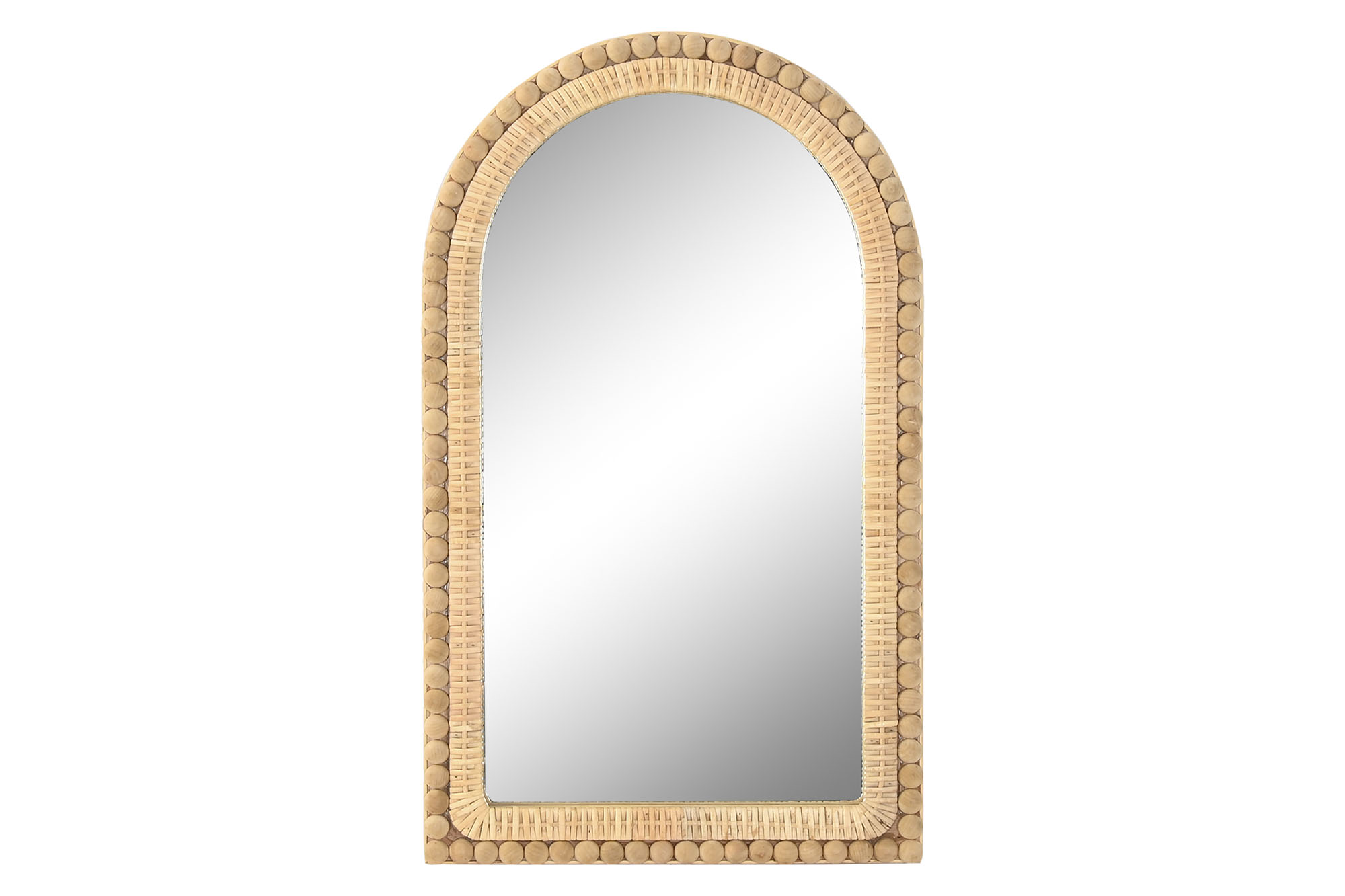 ESPEJO RATAN CRISTAL 48X3X80 BOLITAS NATURAL