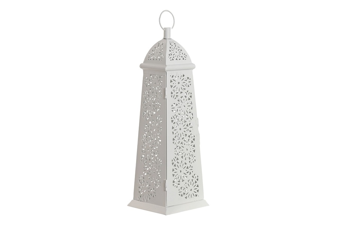FAROLA METAL 13X13X43CM BLANCO