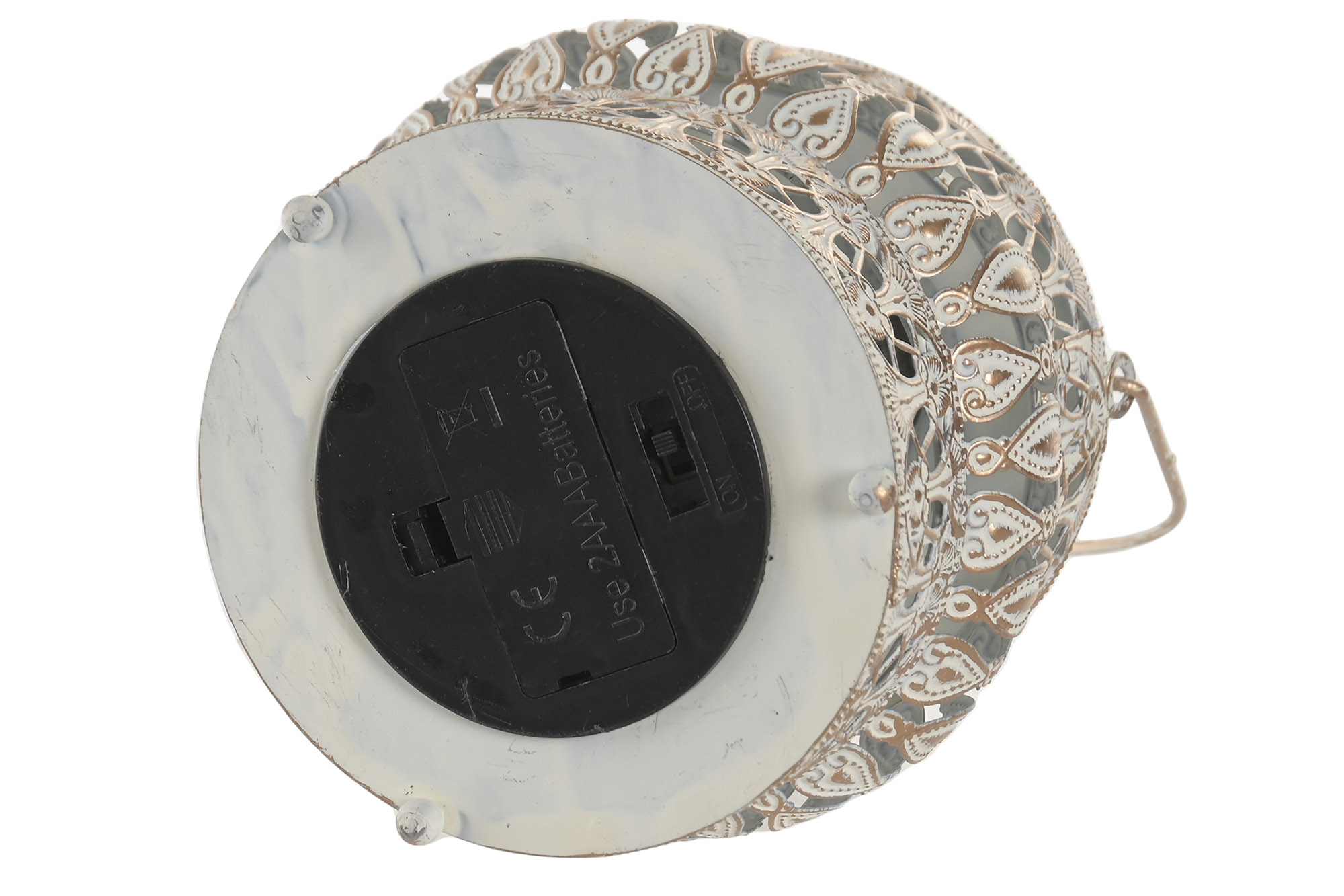 FAROLA 11,5X11,5X15,5 ENVEJECIDO BLANCO 4