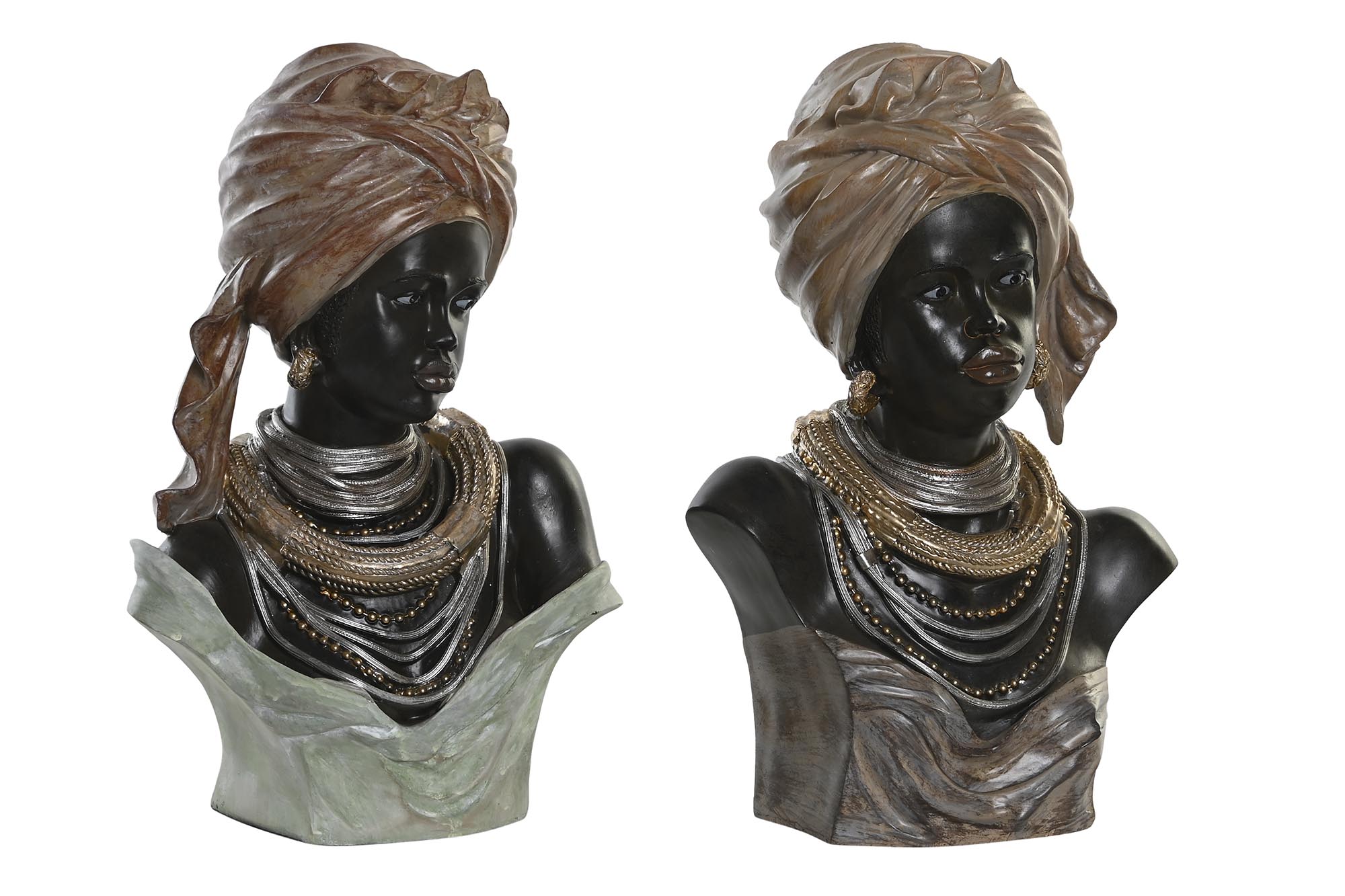 FIGURA RESINA 26X17X40 AFRICANA  BEIGE