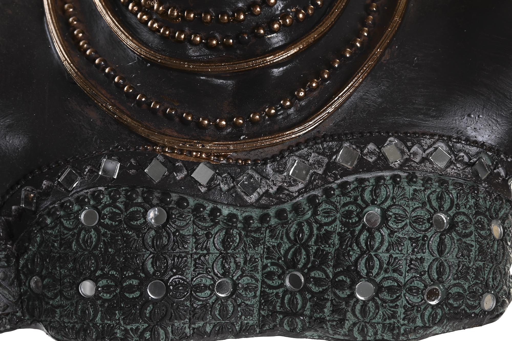 FIGURA RESINA 24X18X36 AFRICANA TURBANTE BEIGE 3