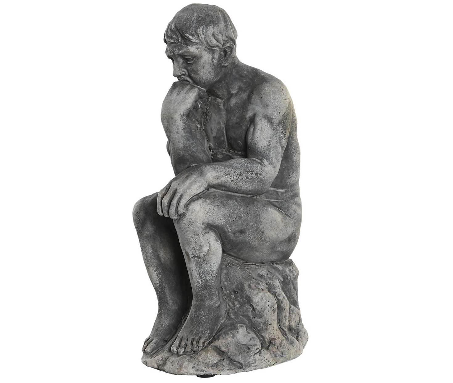 FIGURA CEMENTO 16X12X30 PENSADOR DESGASTADO GRIS
