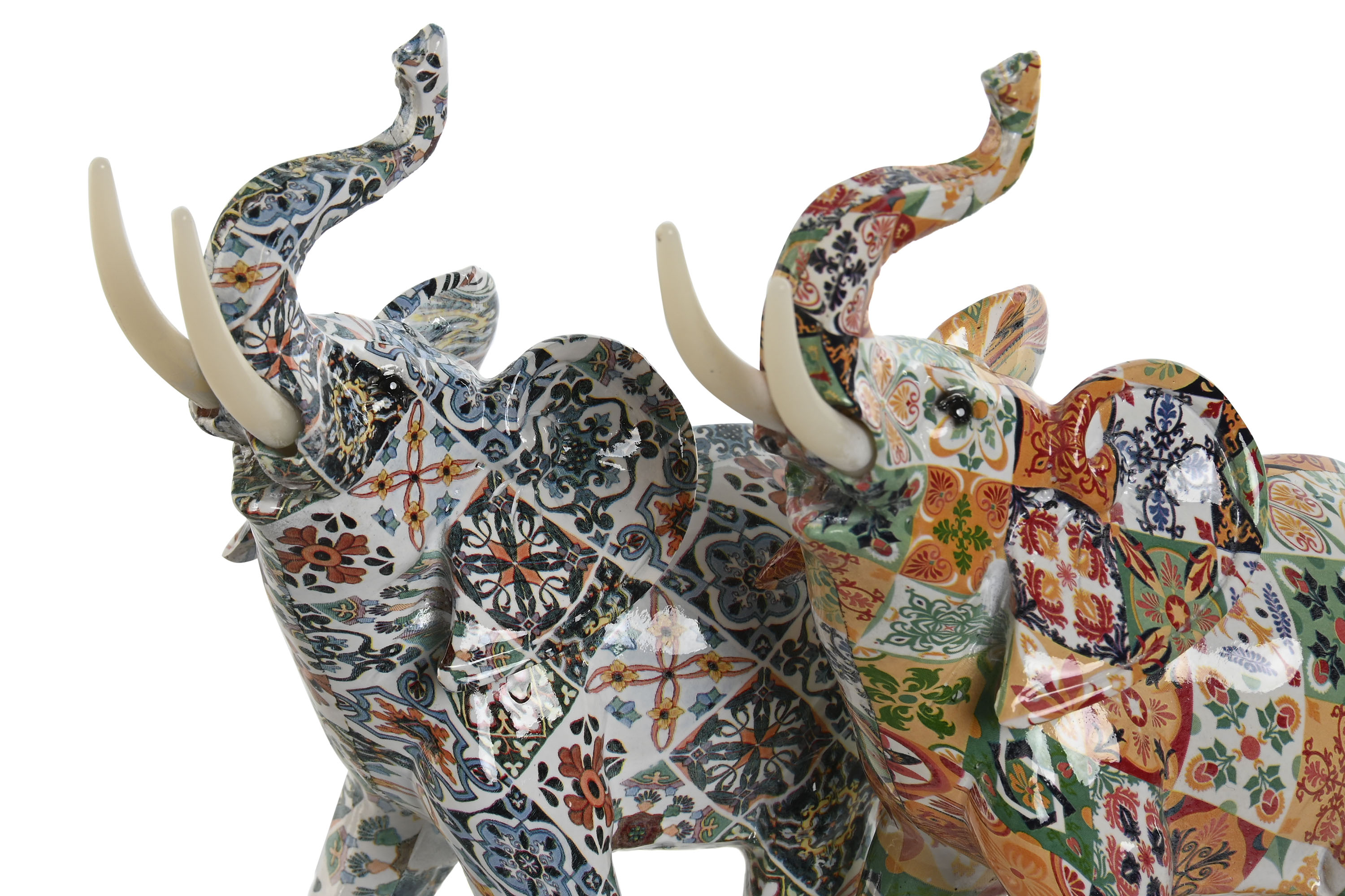 FIGURA RESINA 16X7X17 ELEFANTE TEJA 2