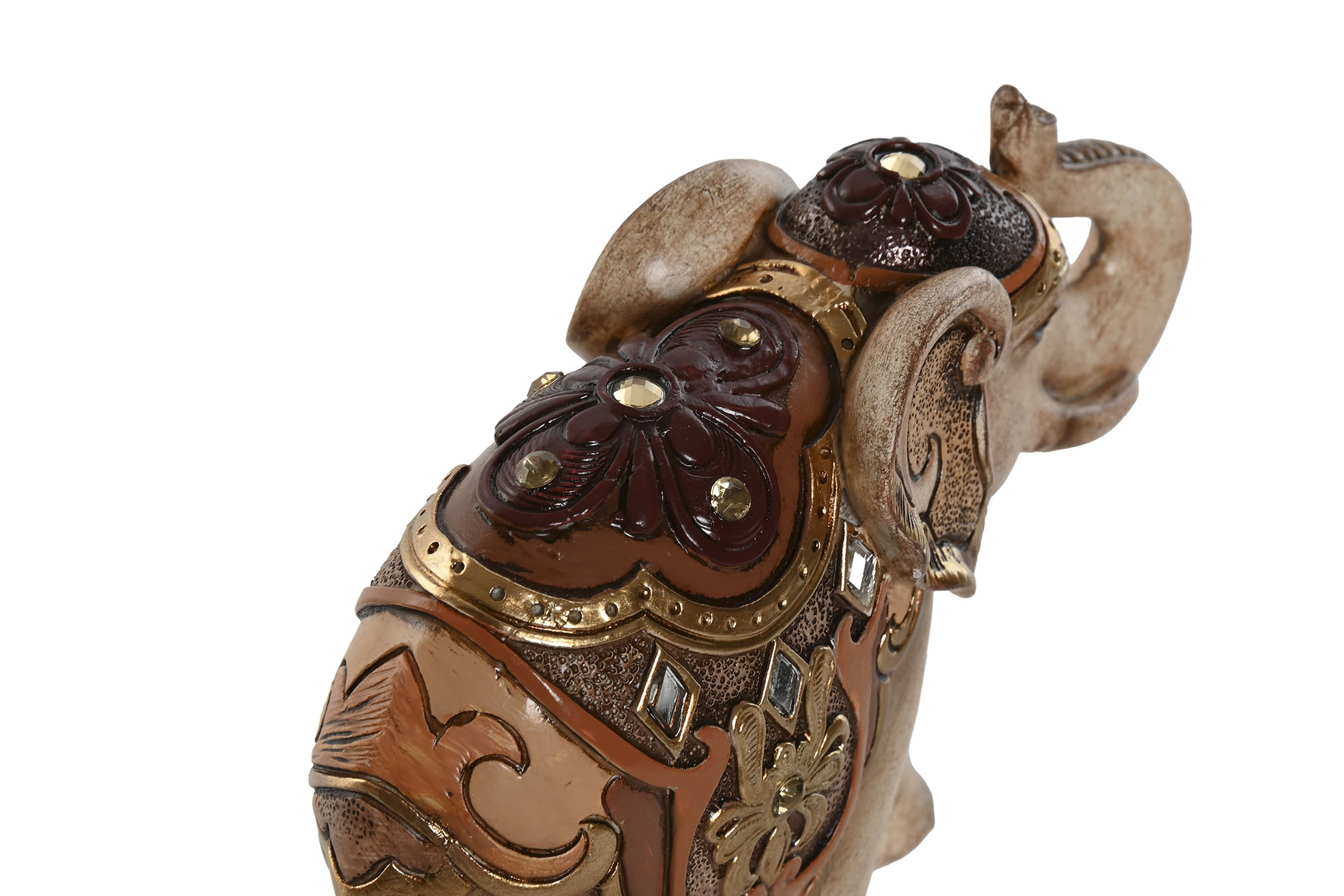 FIGURA RESINA 15X5X11,5 ELEFANTE DORADO NARANJA 3