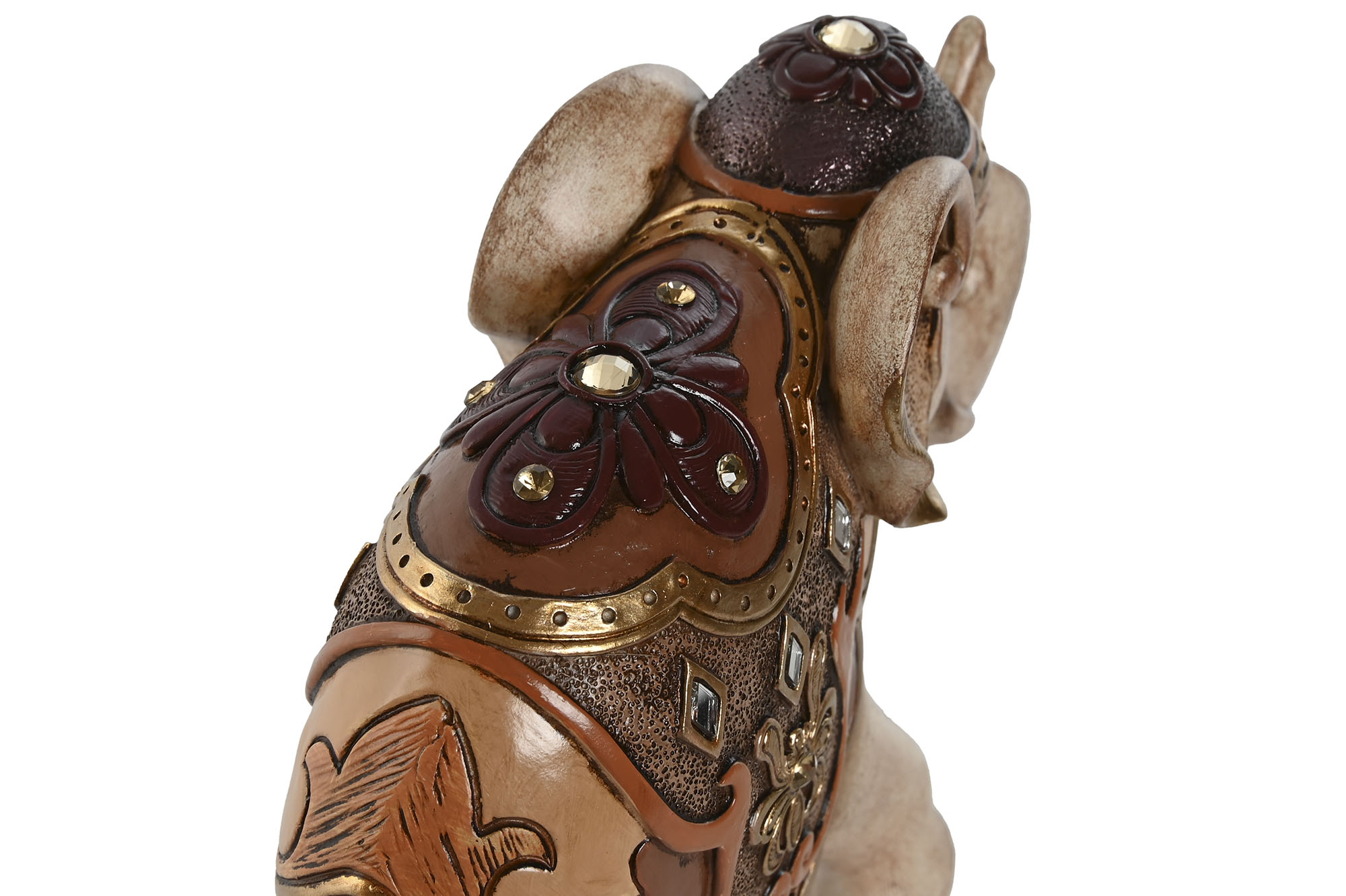 FIGURA RESINA 19,5X6X15,5 ELEFANTE DORADO NARANJA 3
