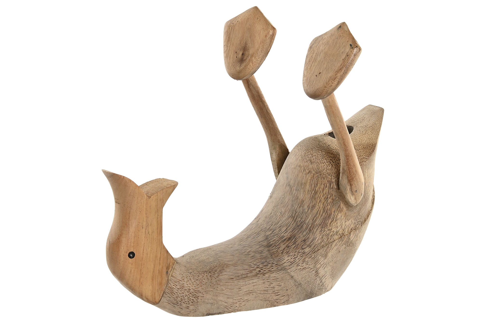 PATO MADERA 35X10X27 PORTA BOTELLA NATURAL 3