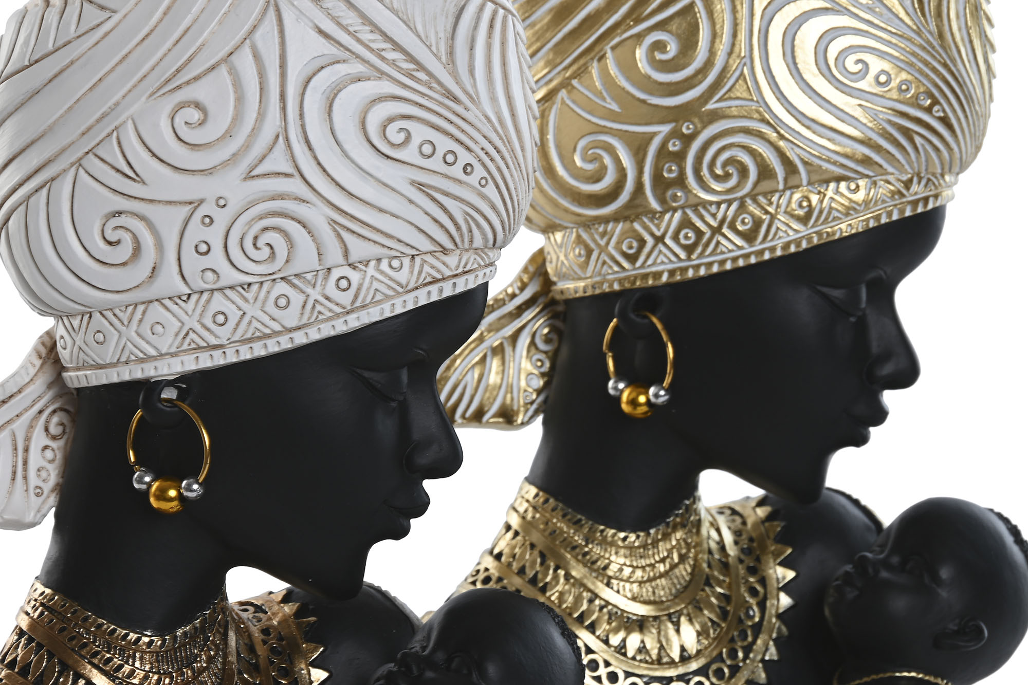 FIGURA RESINA 15X9X25 AFRICANA ORO 2