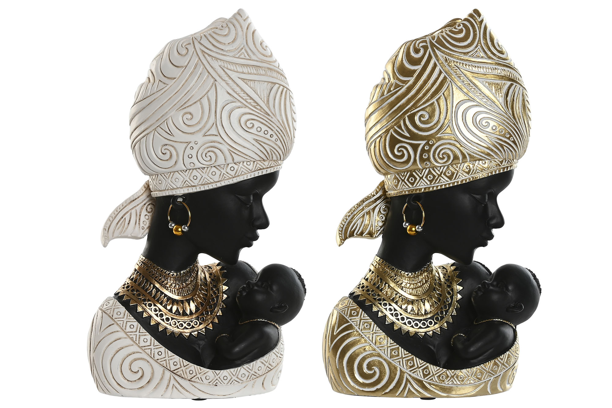 FIGURA RESINA 15X9X25 AFRICANA BLANCA