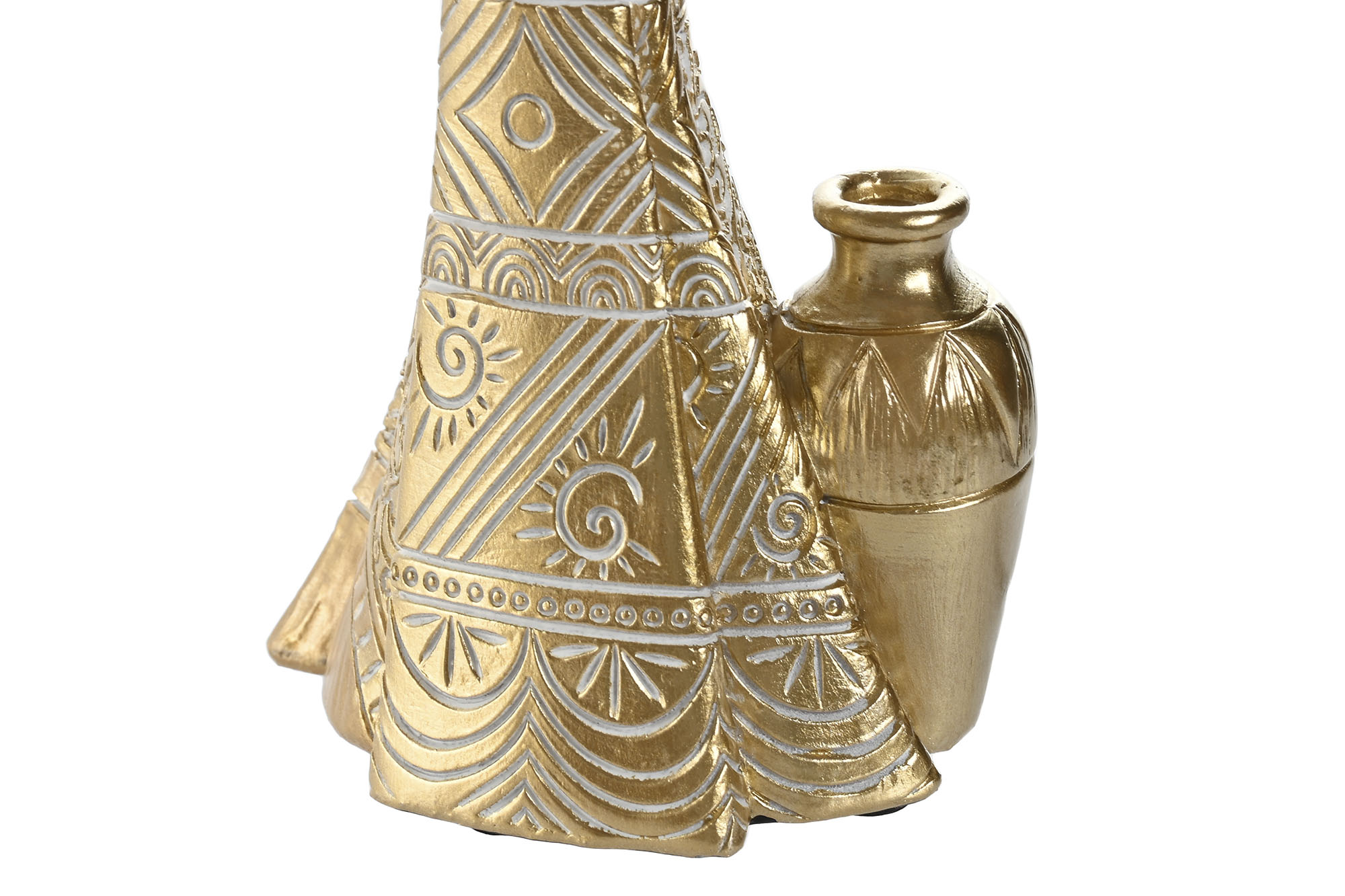 FIGURA RESINA 9,5X7,5X31 AFRICANA ORO 3