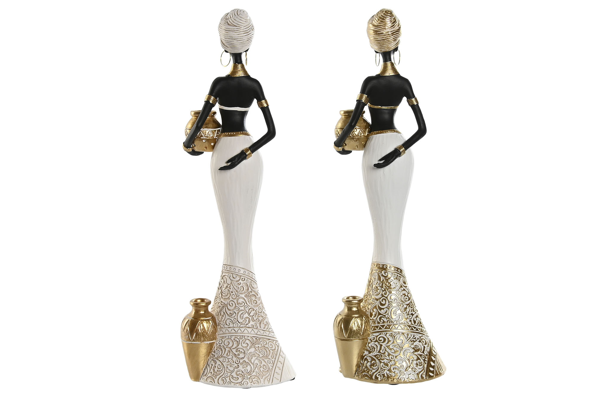 FIGURA RESINA 9,5X7,5X31 AFRICANA ORO 4
