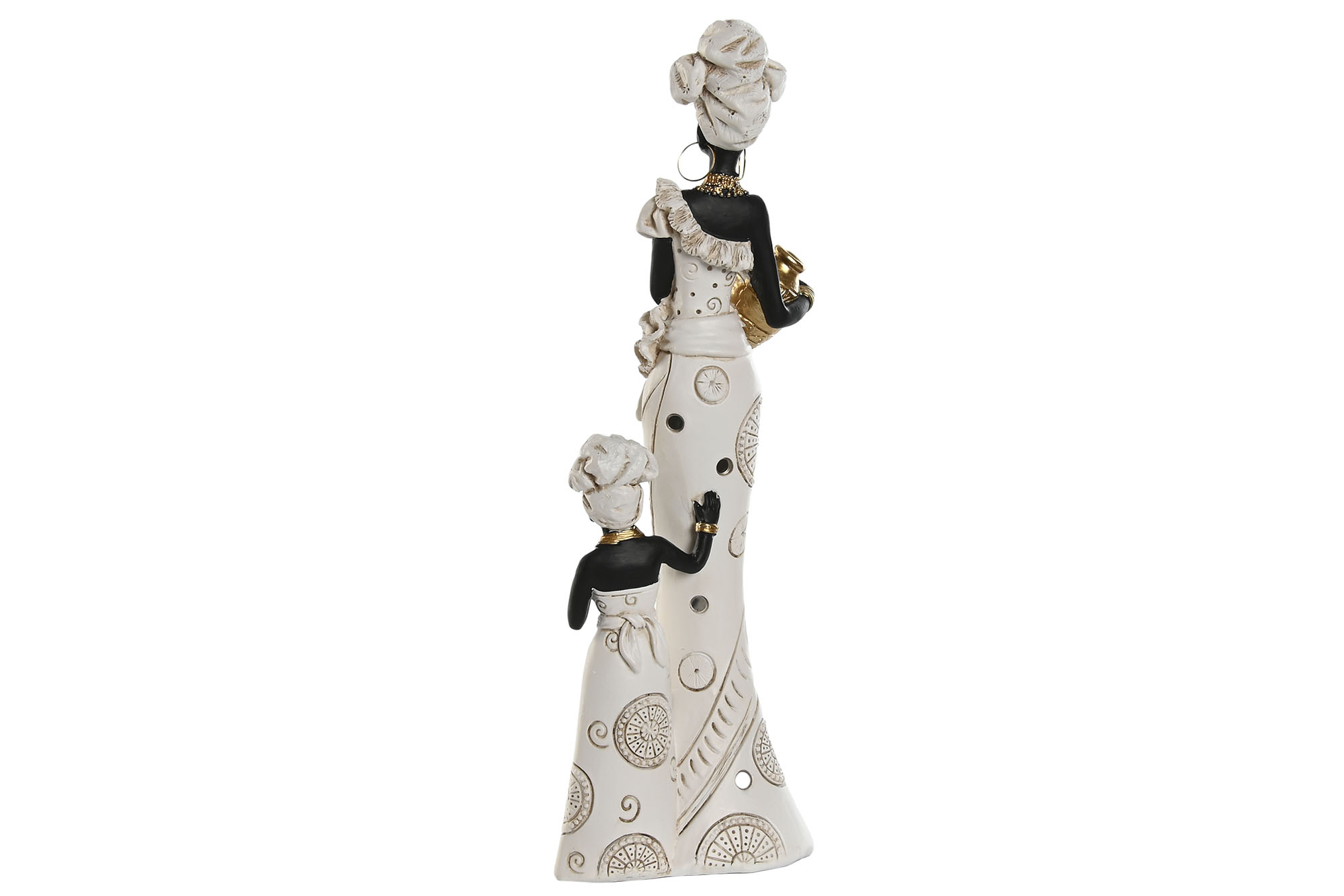 FIGURA RESINA 10X7X31 AFRICANA ORO 4