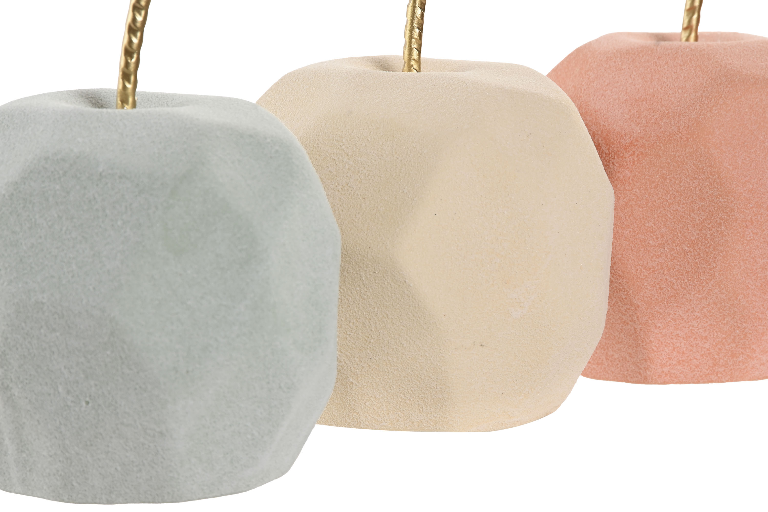 FIGURA PORCELANA METAL 11X11X14,5 MANZANA BEIGE