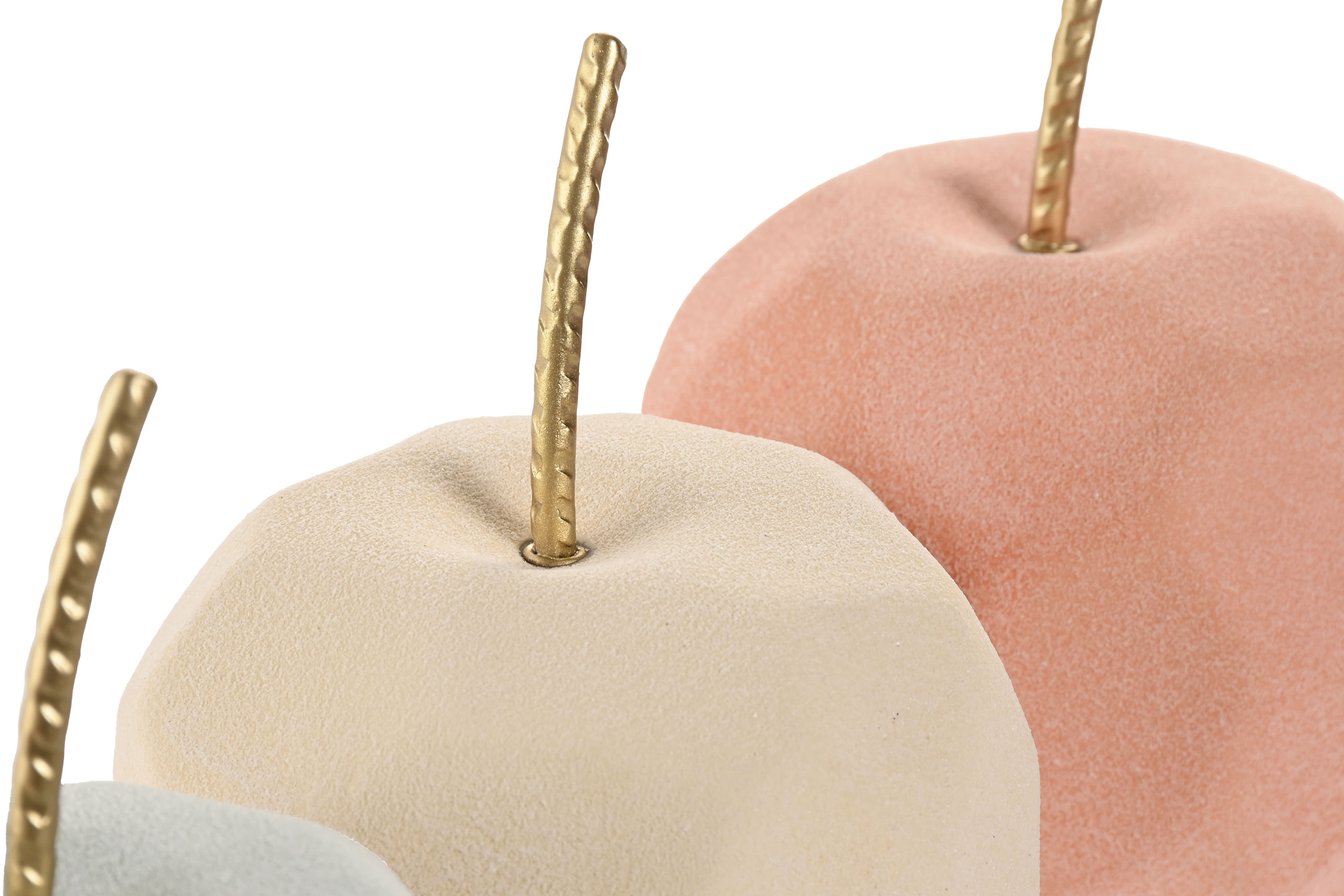 FIGURA PORCELANA METAL 11X11X14,5 MANZANA BEIGE 2