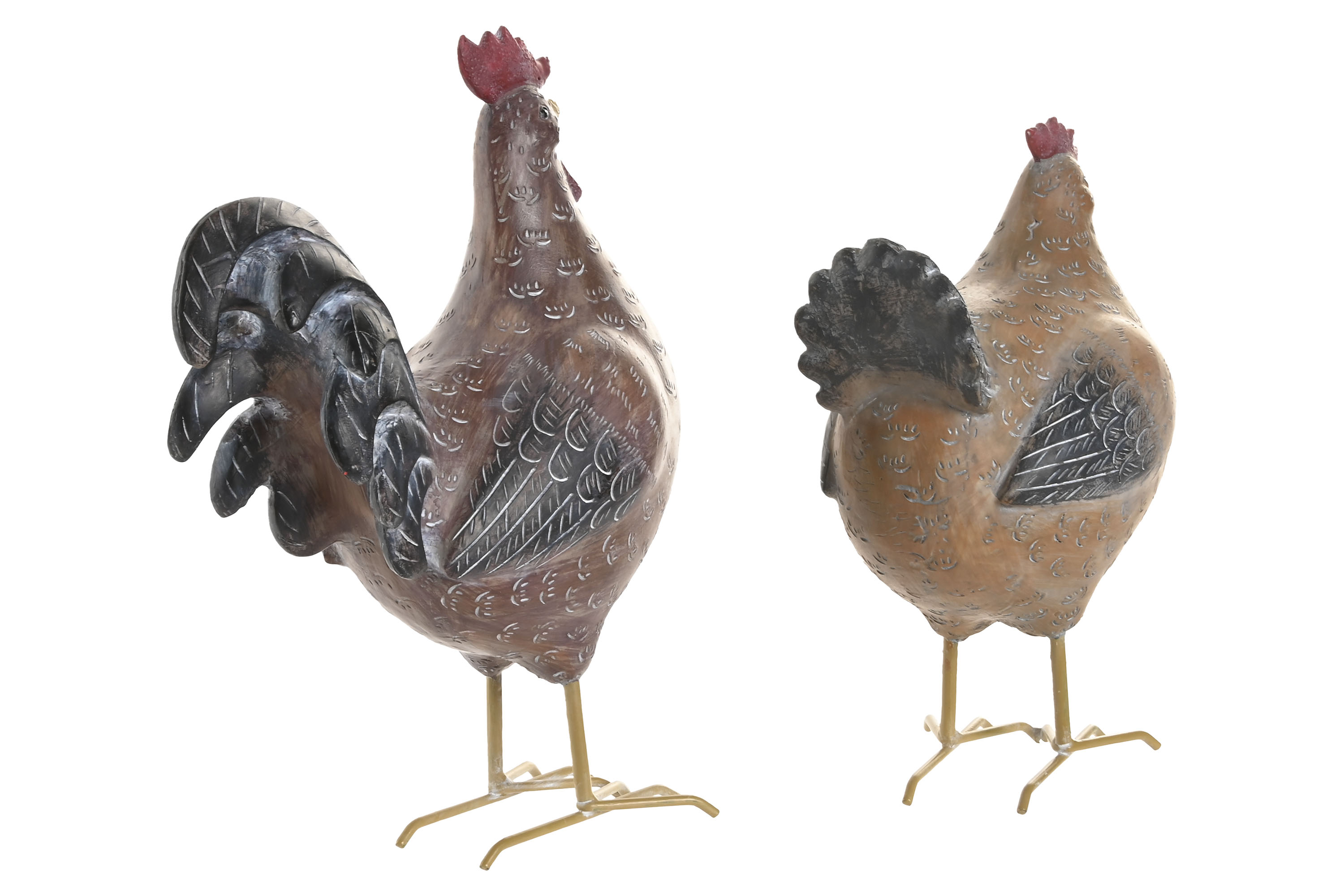 FIGURA RESINA HIERRO 24,5X12X29 GALLO 3