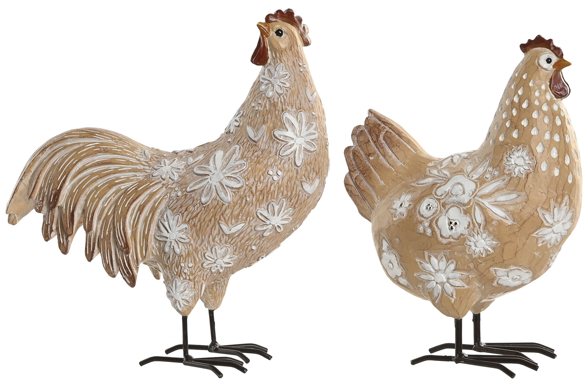 FIGURA RESINA 22,5X10X23,5 GALLO GALLINA