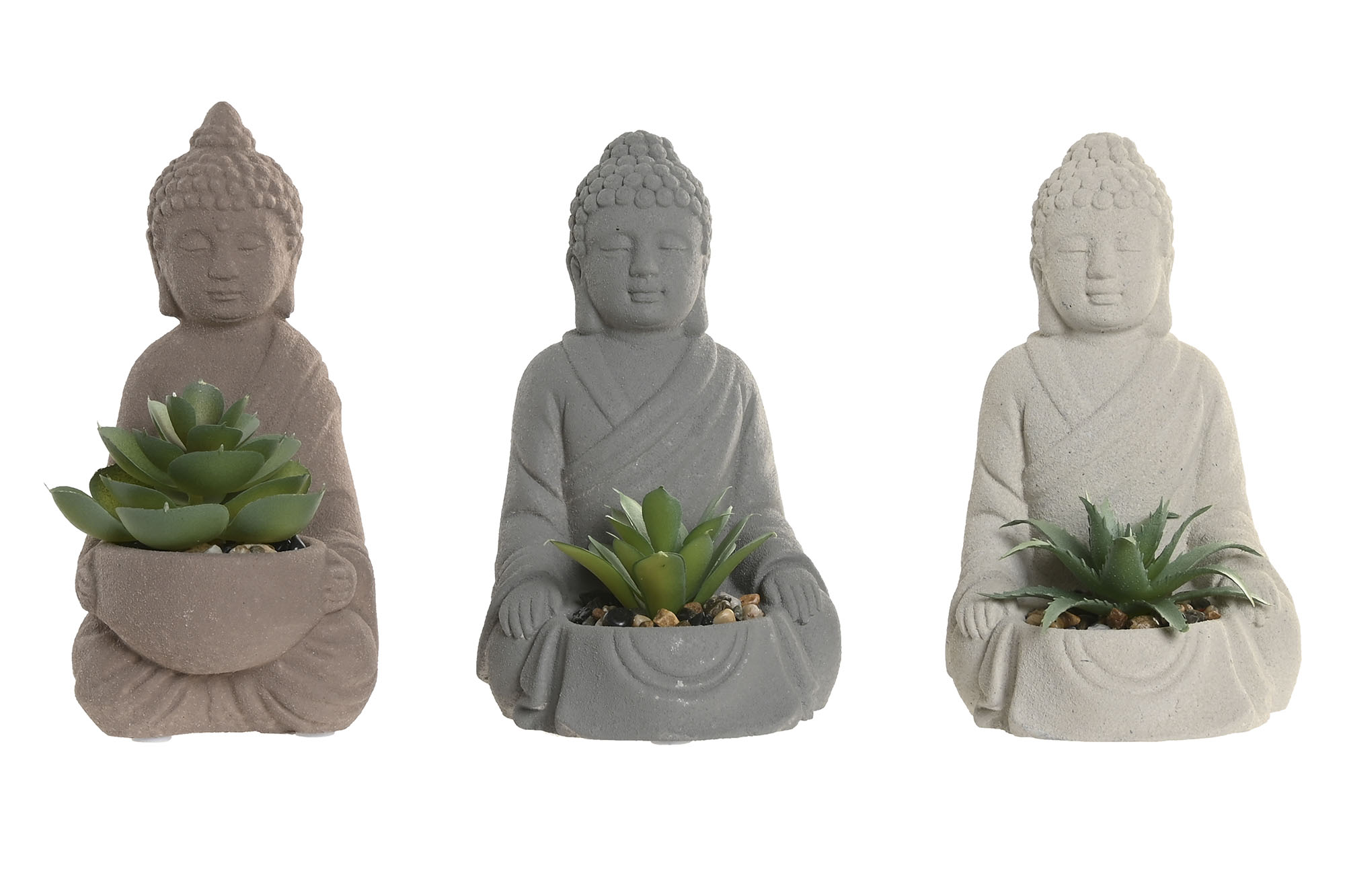 FIGURA CEMENTO PVC 9X10X15 BUDA CACTUS MARRON