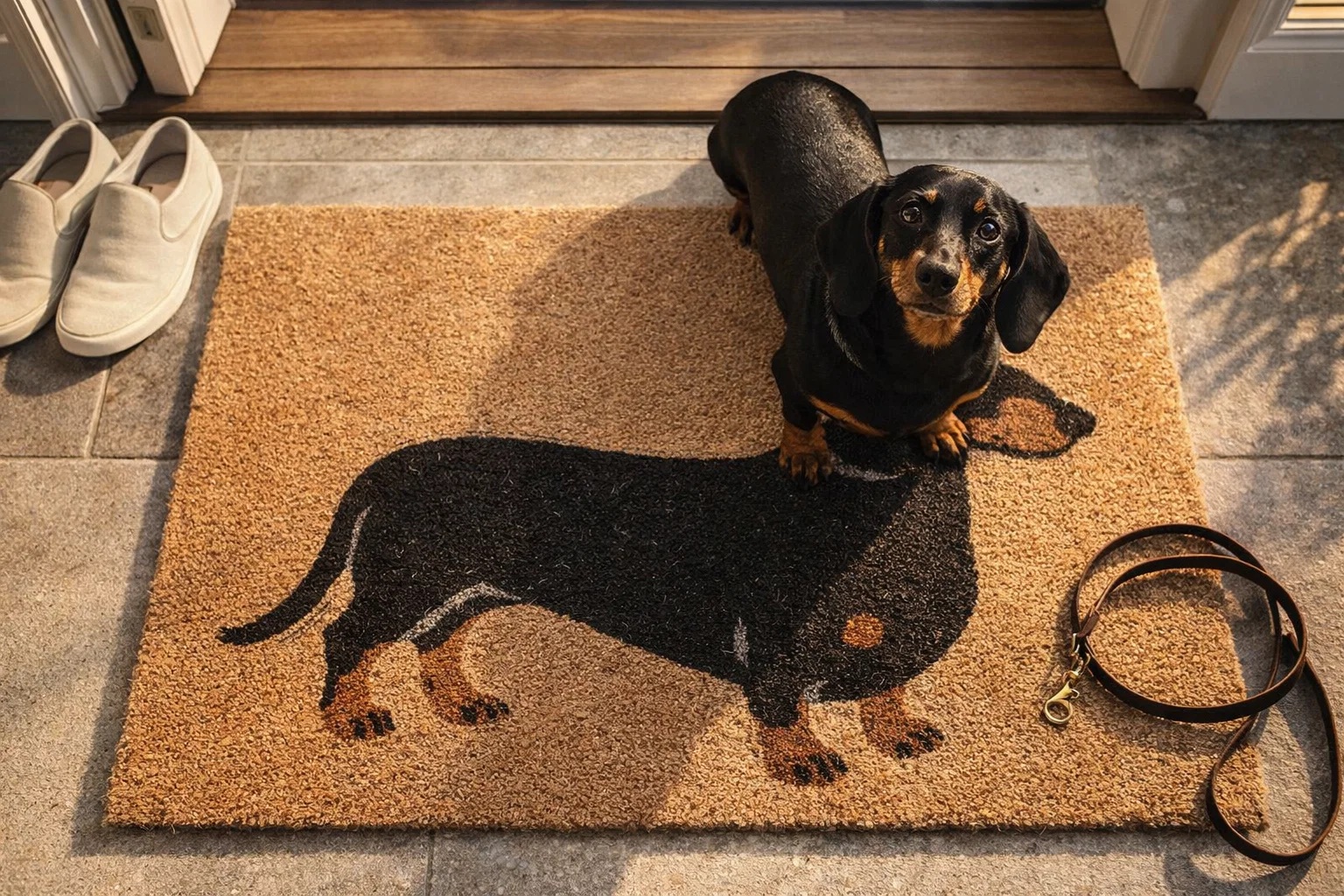 FELPUDO FIBRA COCO GOMA 60X40X1,5 PERROS 2