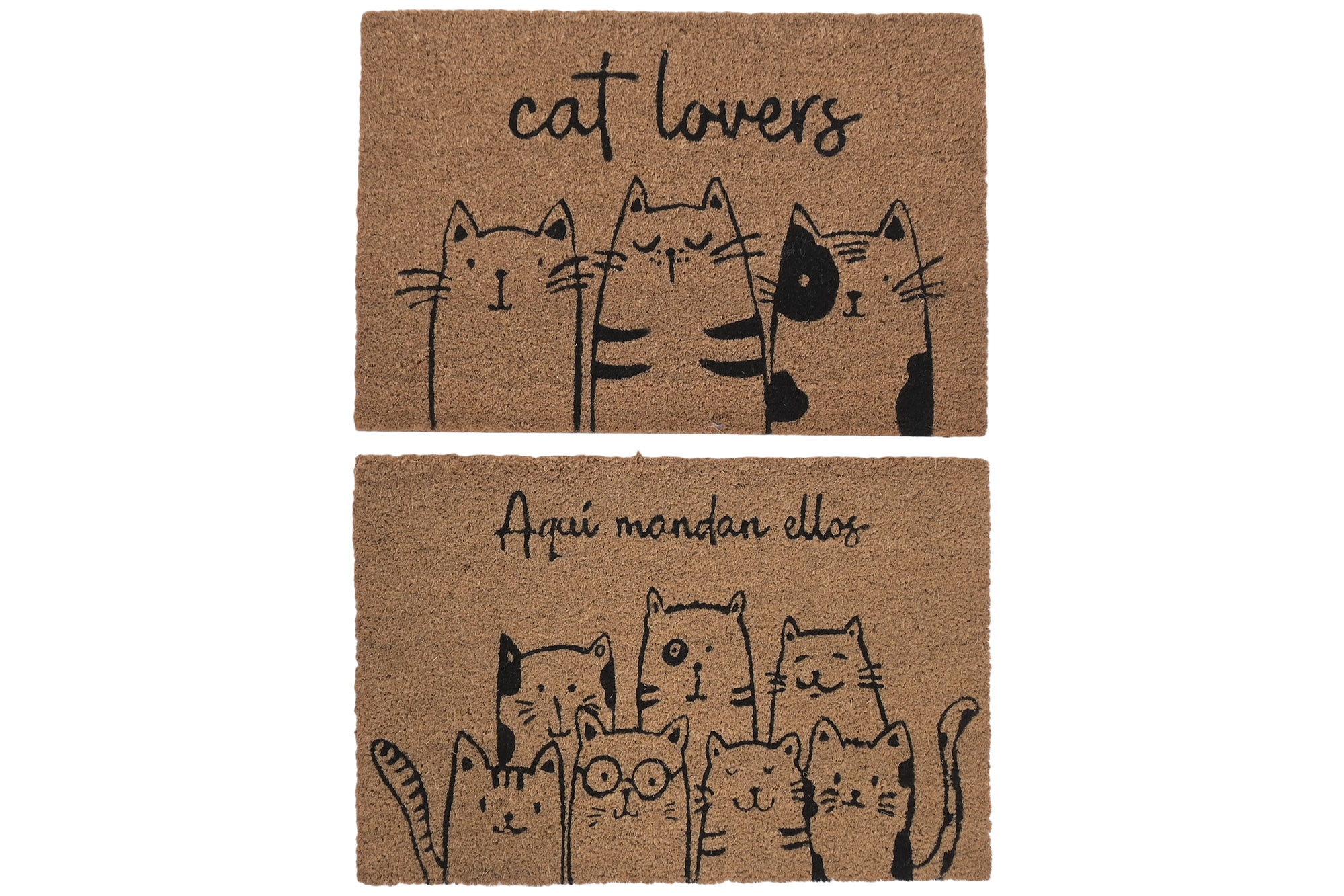 FELPUDO FIBRA COCO GOMA 60X40X1,5 GATOS LOVER