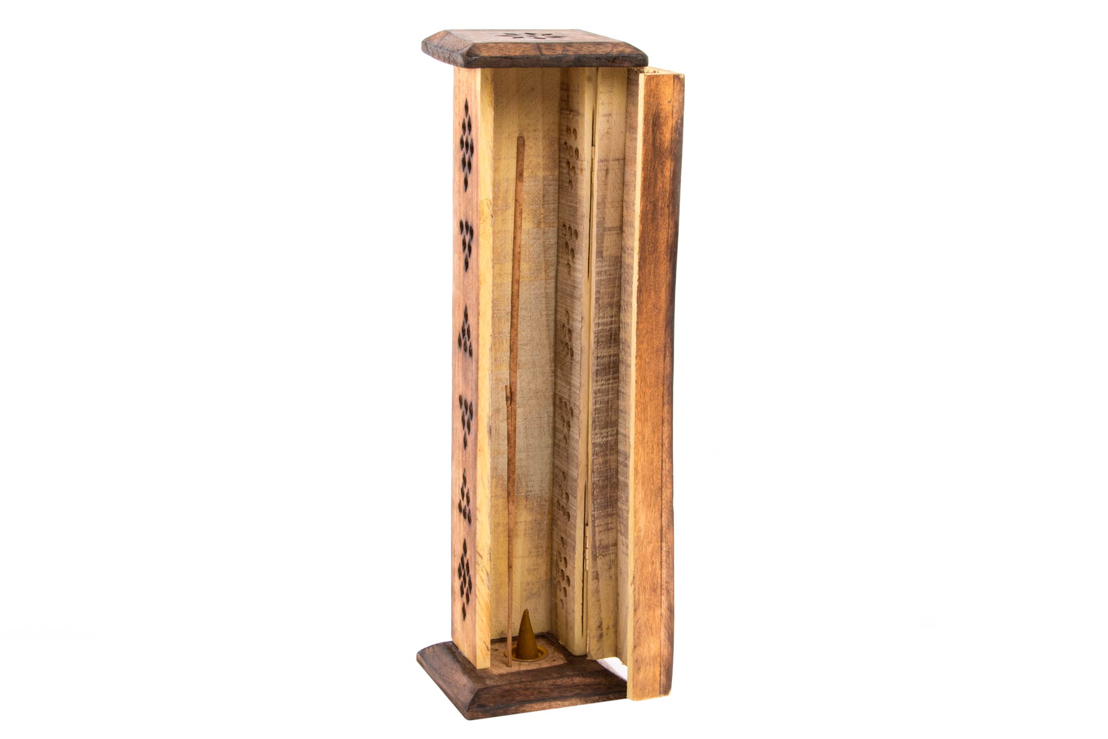SOPORTE INCIENSO SET 10 MADERA 8X8X30 25 CM, MANDA 2