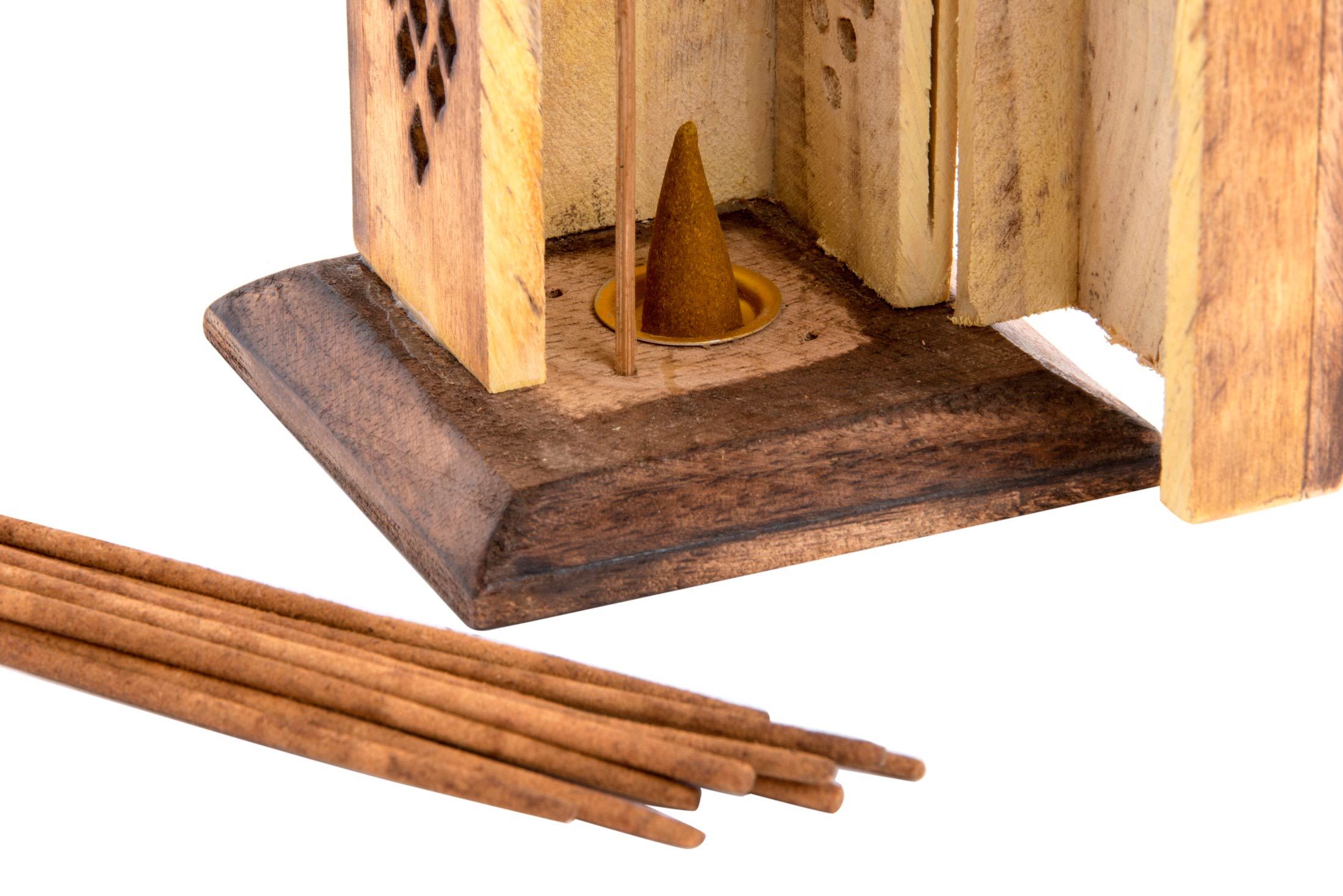 SOPORTE INCIENSO SET 10 MADERA 8X8X30 25 CM, MANDA 3