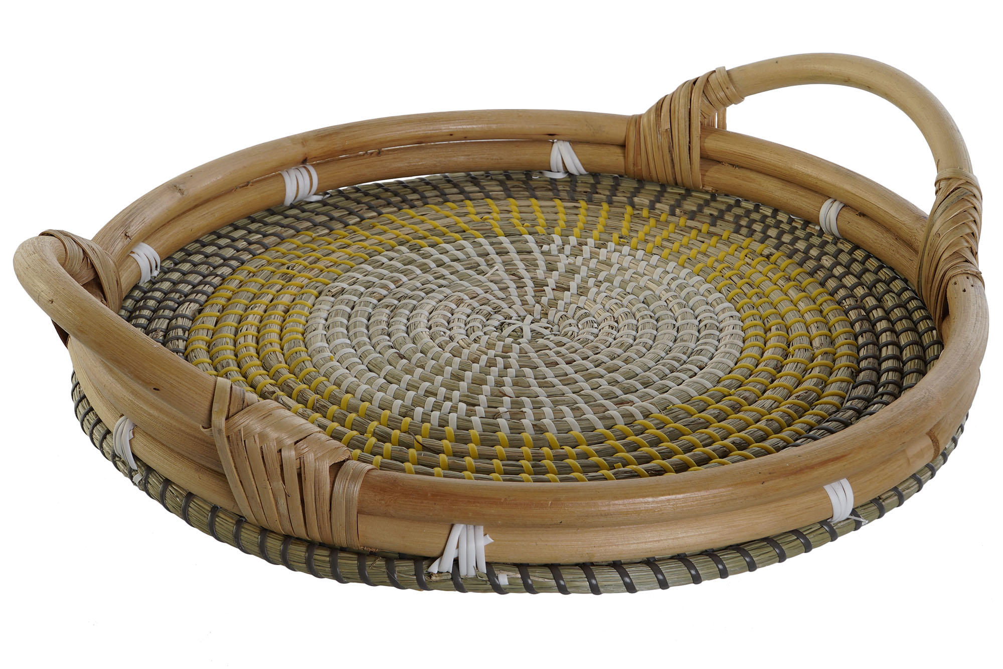 BANDEJA DECORACION RATAN SEAGRASS 45X45X10 NATURAL