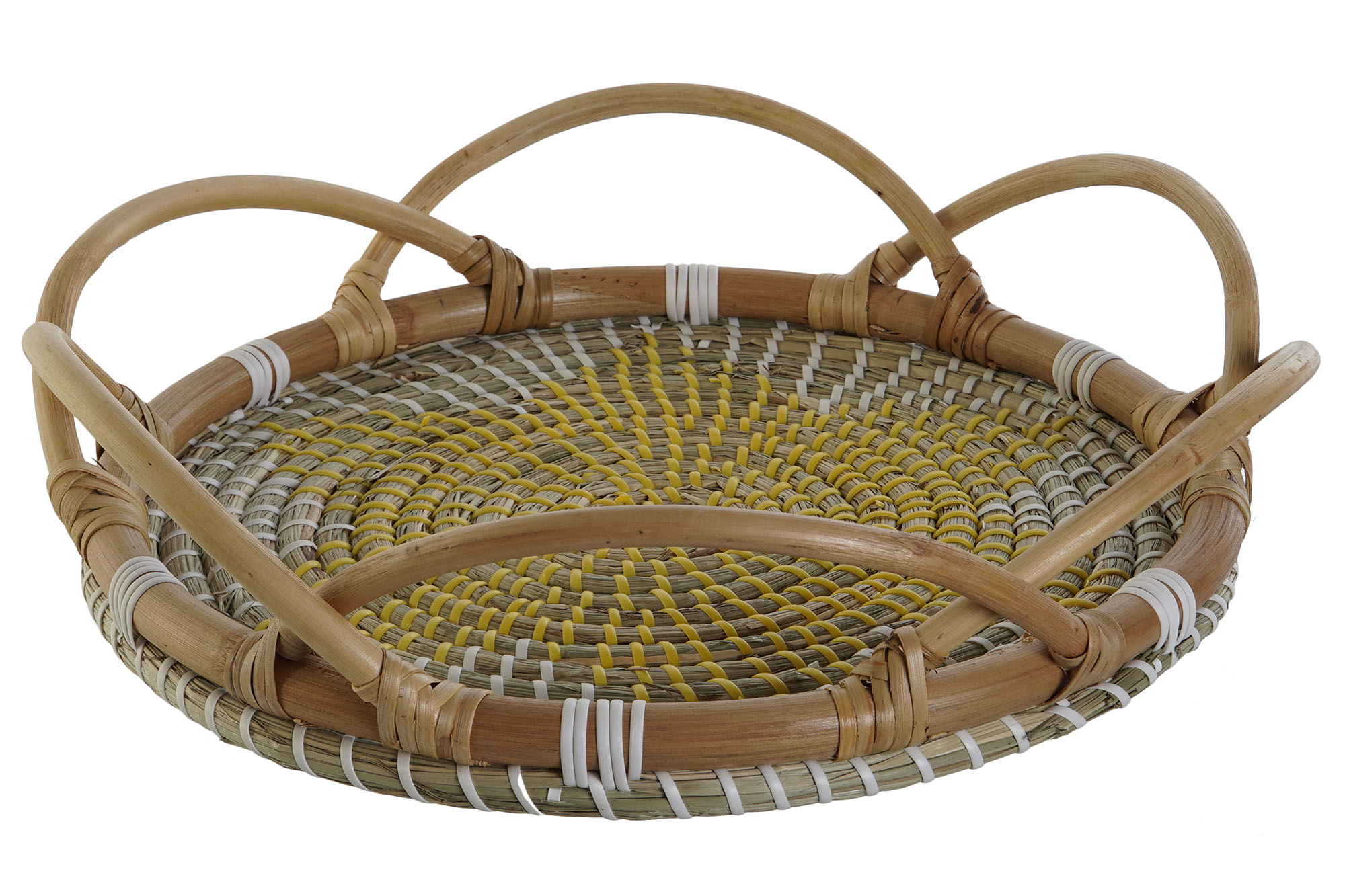 BANDEJA DECORACION RATAN SEAGRASS 40X40X8 NATURAL