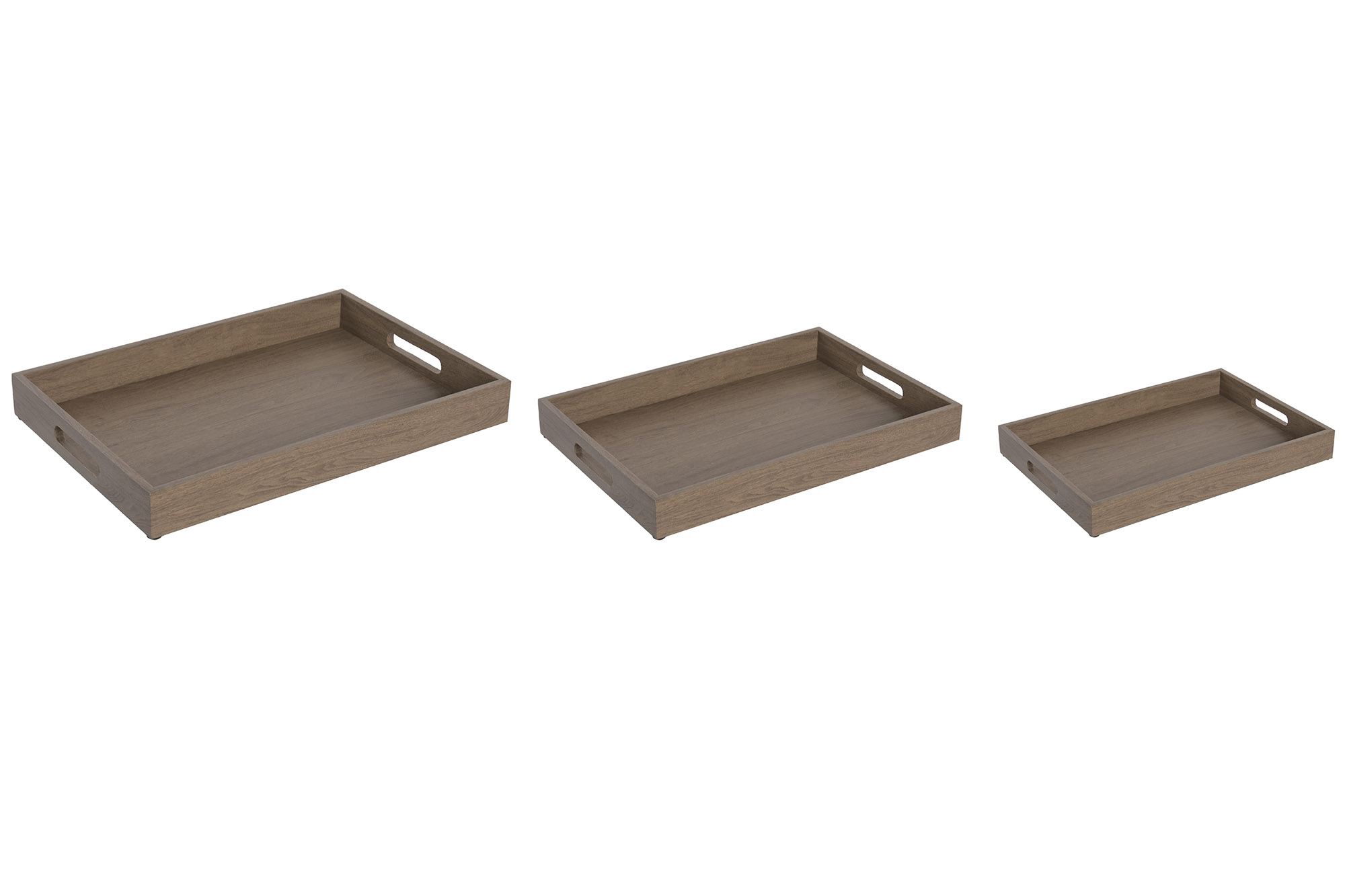 BANDEJA SET 3 MADERA 45X31X5 MARRON
