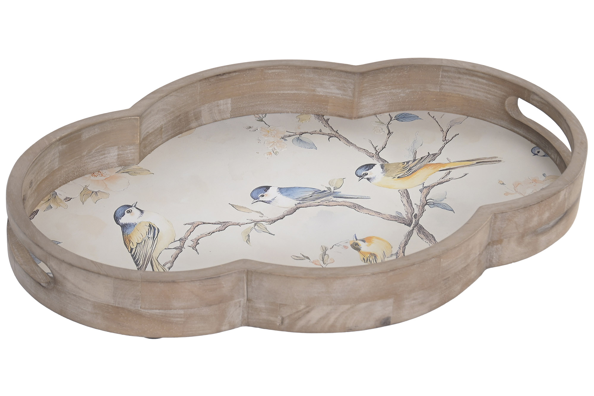 BANDEJA MADERA 46X30X5 PAJAROS NATURAL