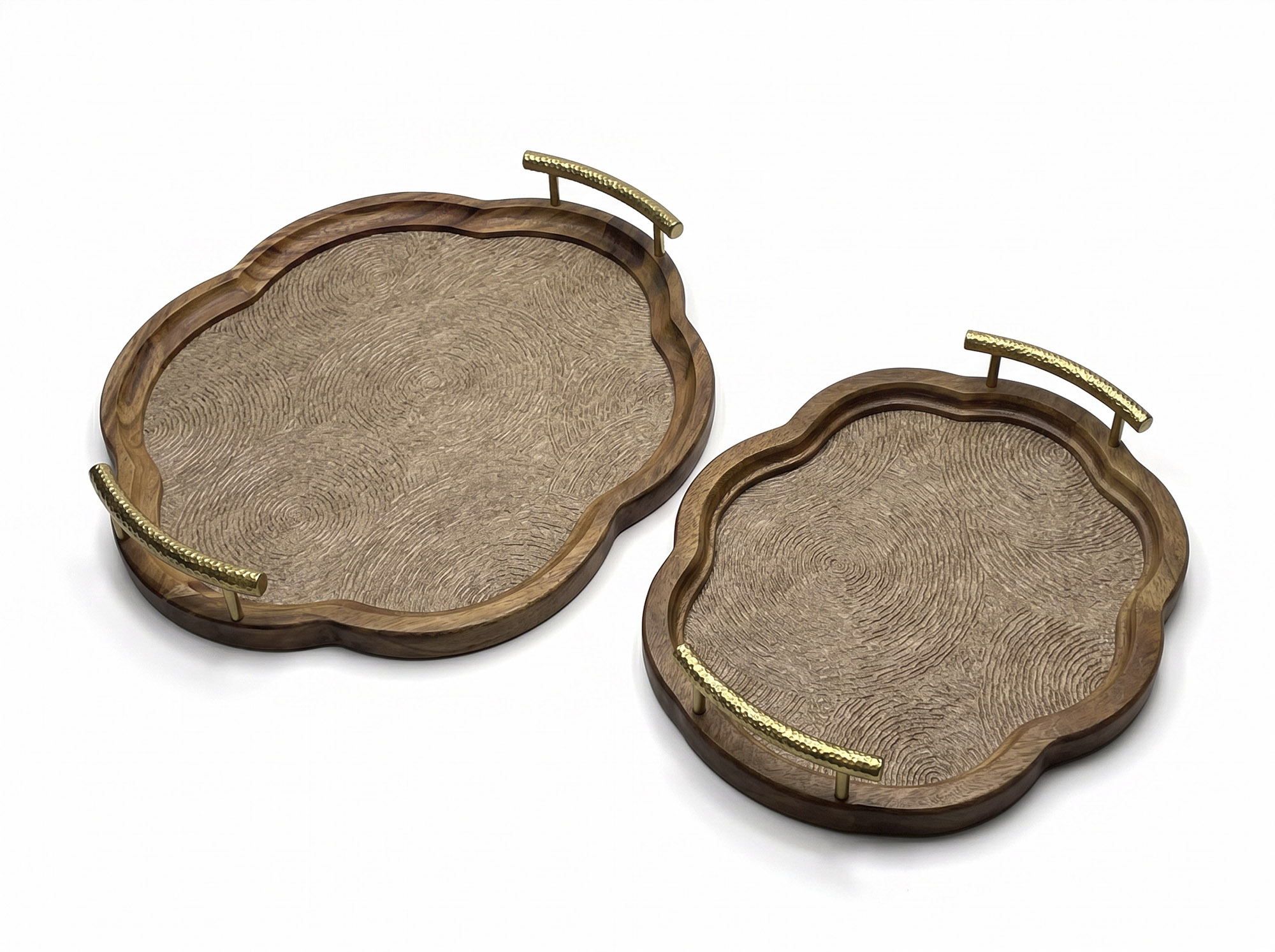 BANDEJA SET 2 ACACIA PU 40X38X4,5 MARRON