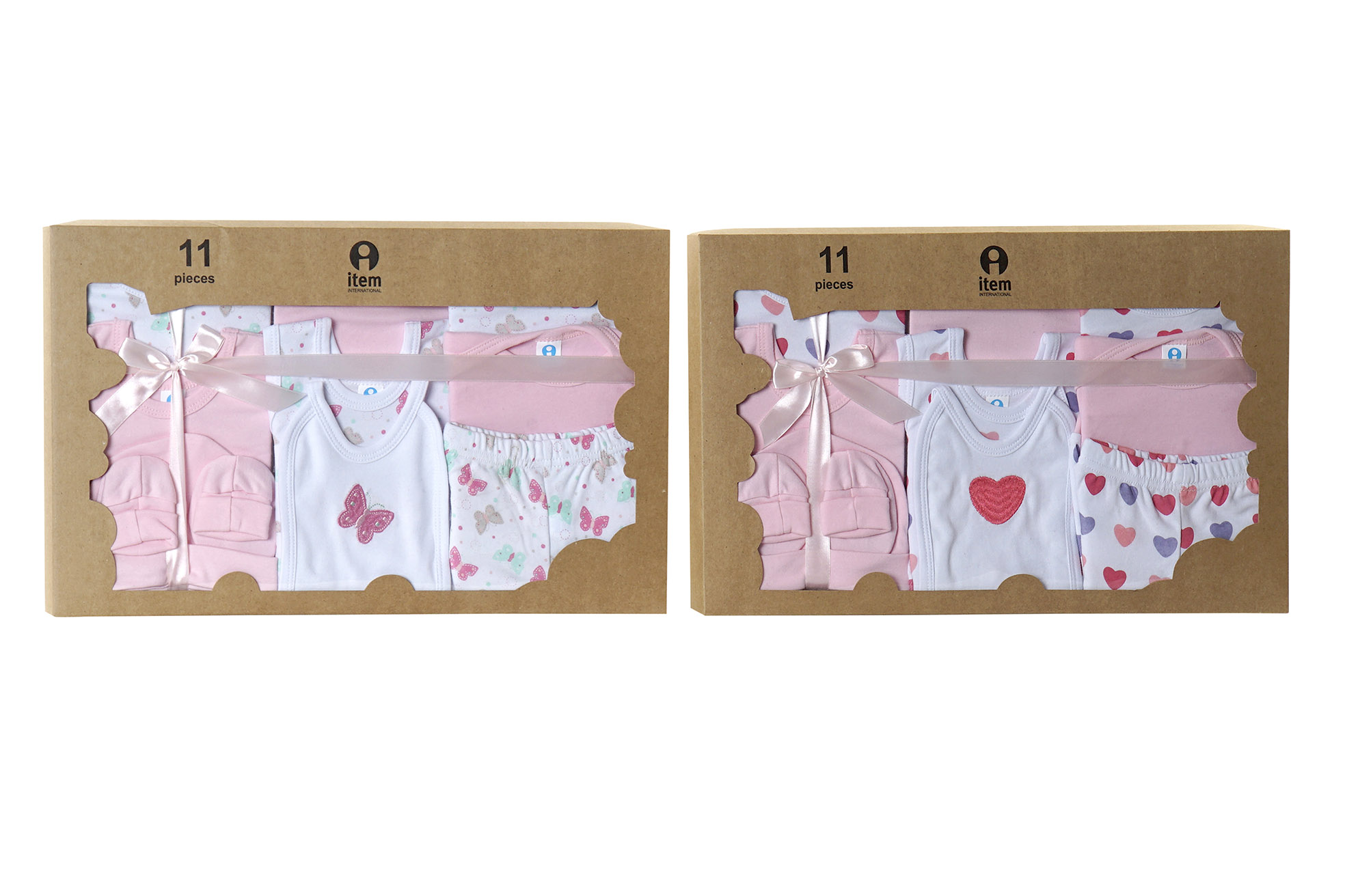 BEBE SET 11 ALGODON 32X24 0-6 MESES CORAZONES 2 SU