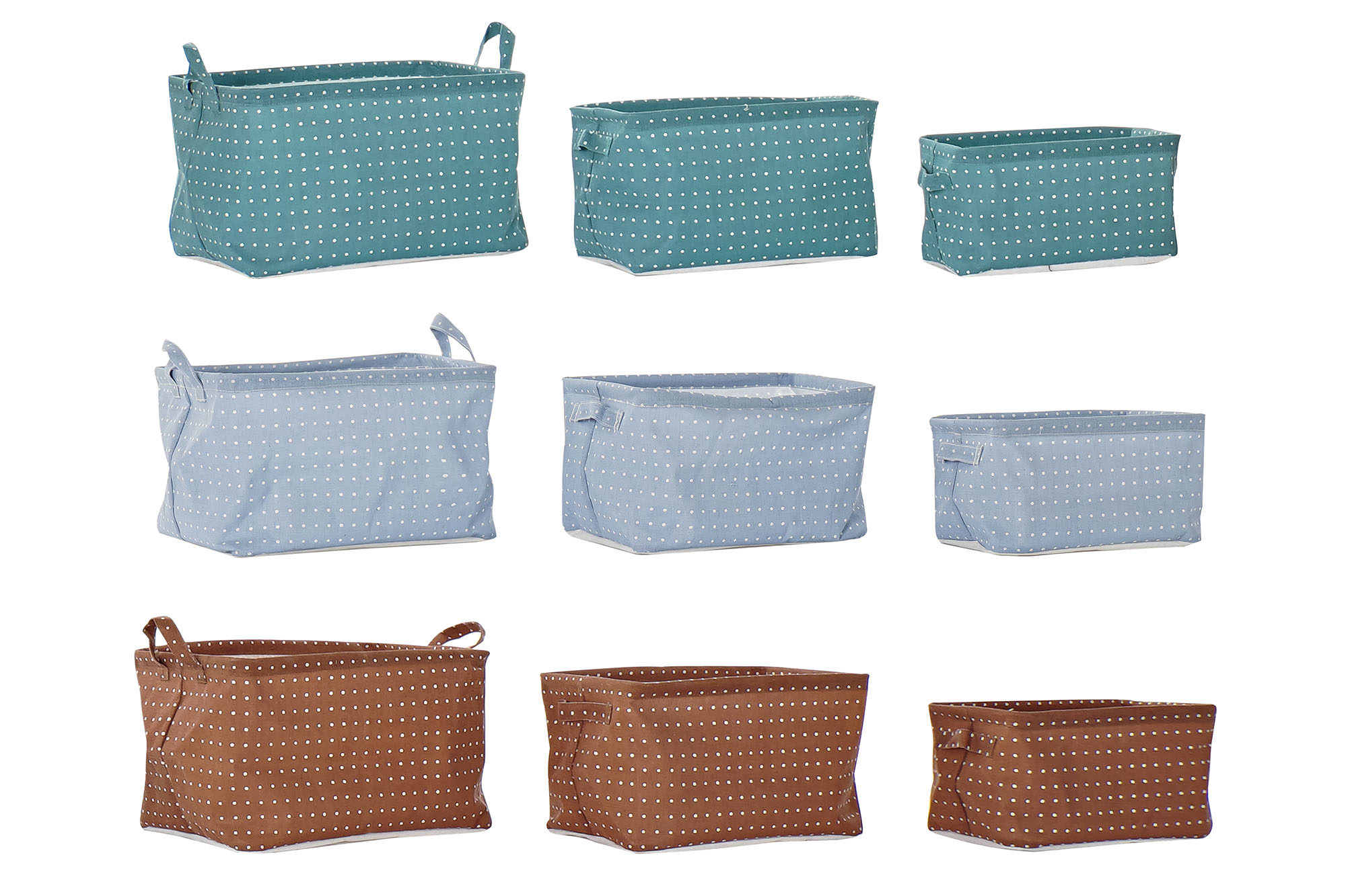 CESTA SET 3 ALGODON POLIESTER 35X25X22 3 SURT.