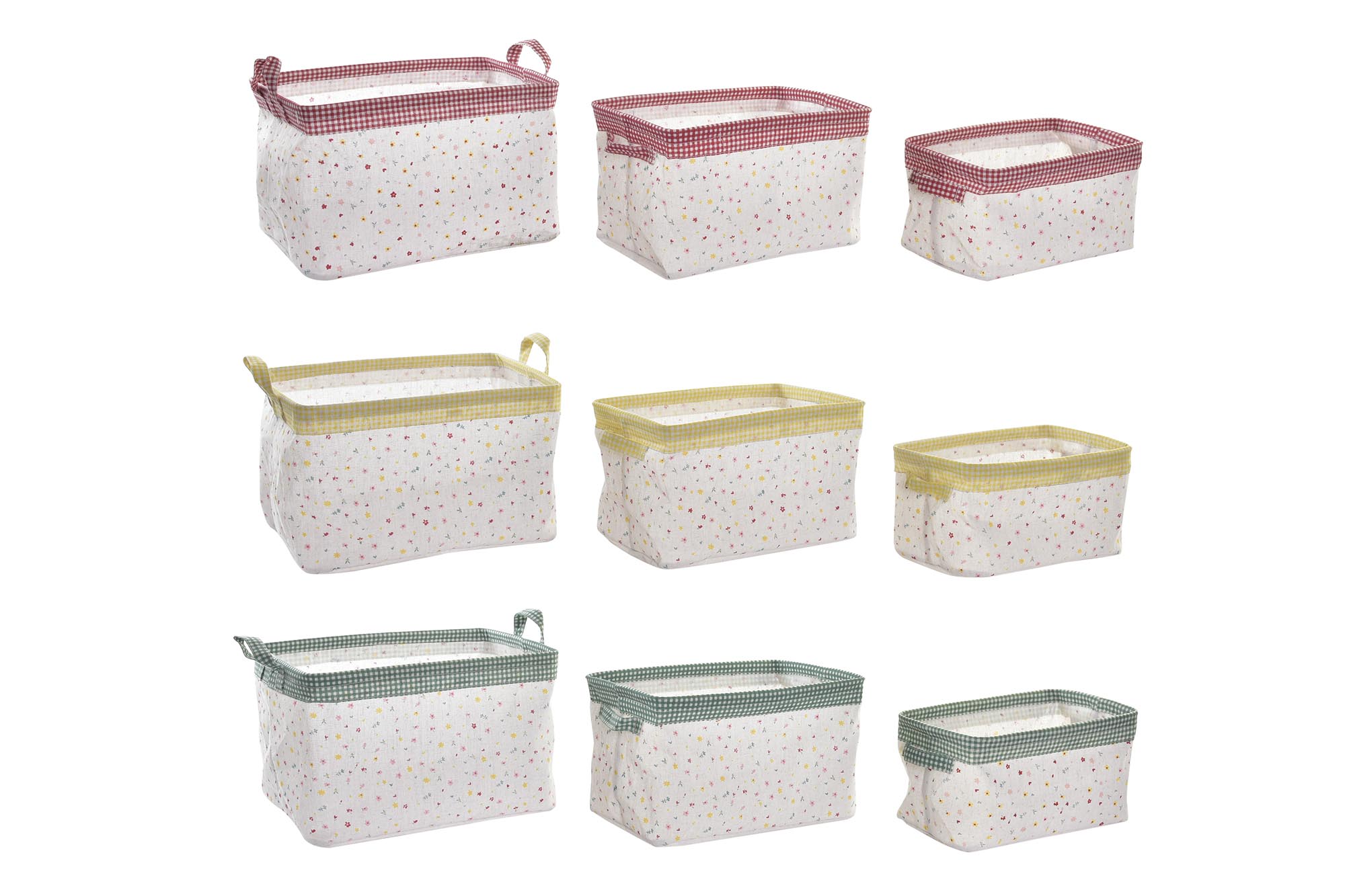 CESTA SET 3 ALGODON 35X21X20 VICHY 3 SURT.