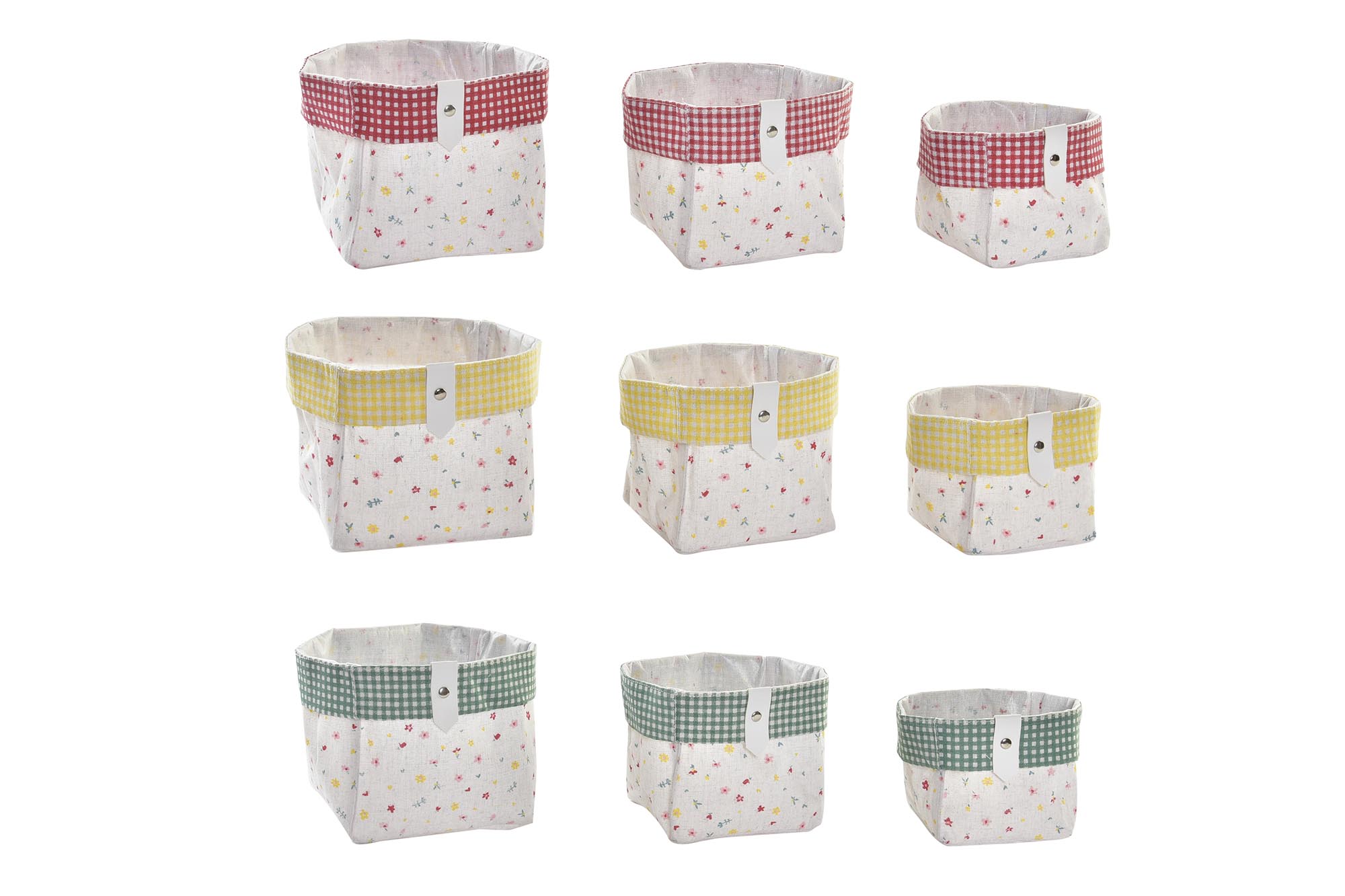 CESTA SET 3 ALGODON 14X14X14 VICHY 3 SURT.