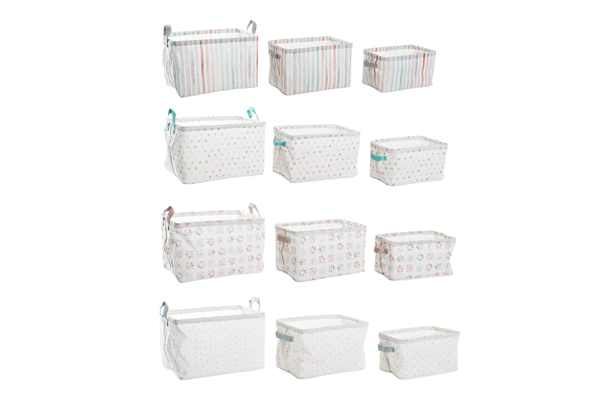 CESTA SET 3 ALGODON POLIESTER 35X25X22 4 SURT.