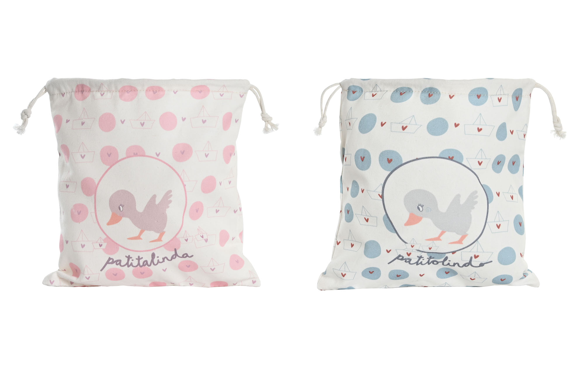BOLSA CANVAS ALGODON 24X2X26 PATITOS 2 SURT.