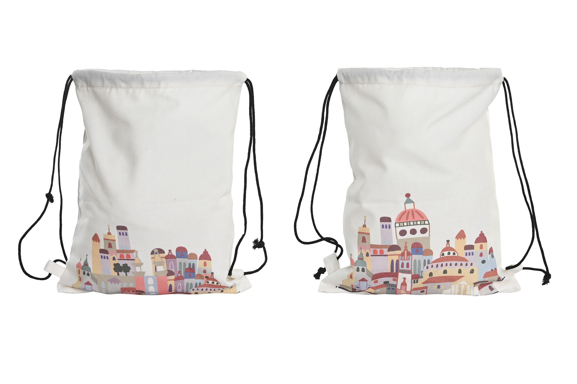 MOCHILA CANVAS ALGODON 28X1X36 2 SURT.