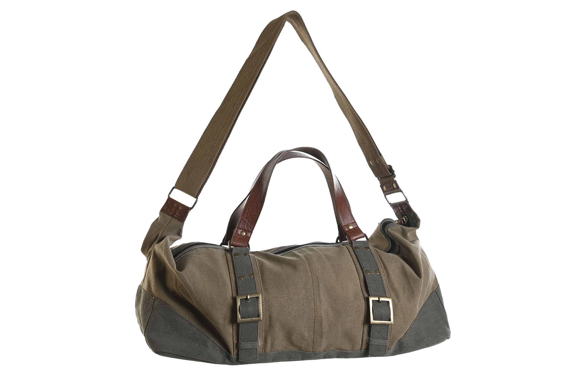 BOLSA CANVAS CUERO 53X22X23 19 BEIGE