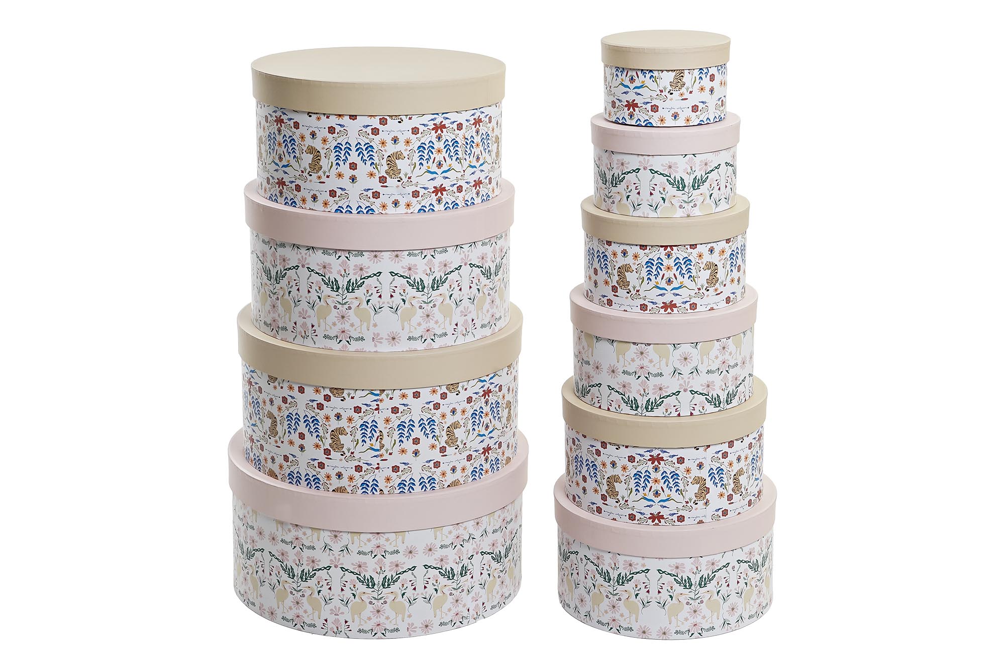 CAJA SET 10 CARTON 37,5X37,5X18 REDONDA MULTICOLOR