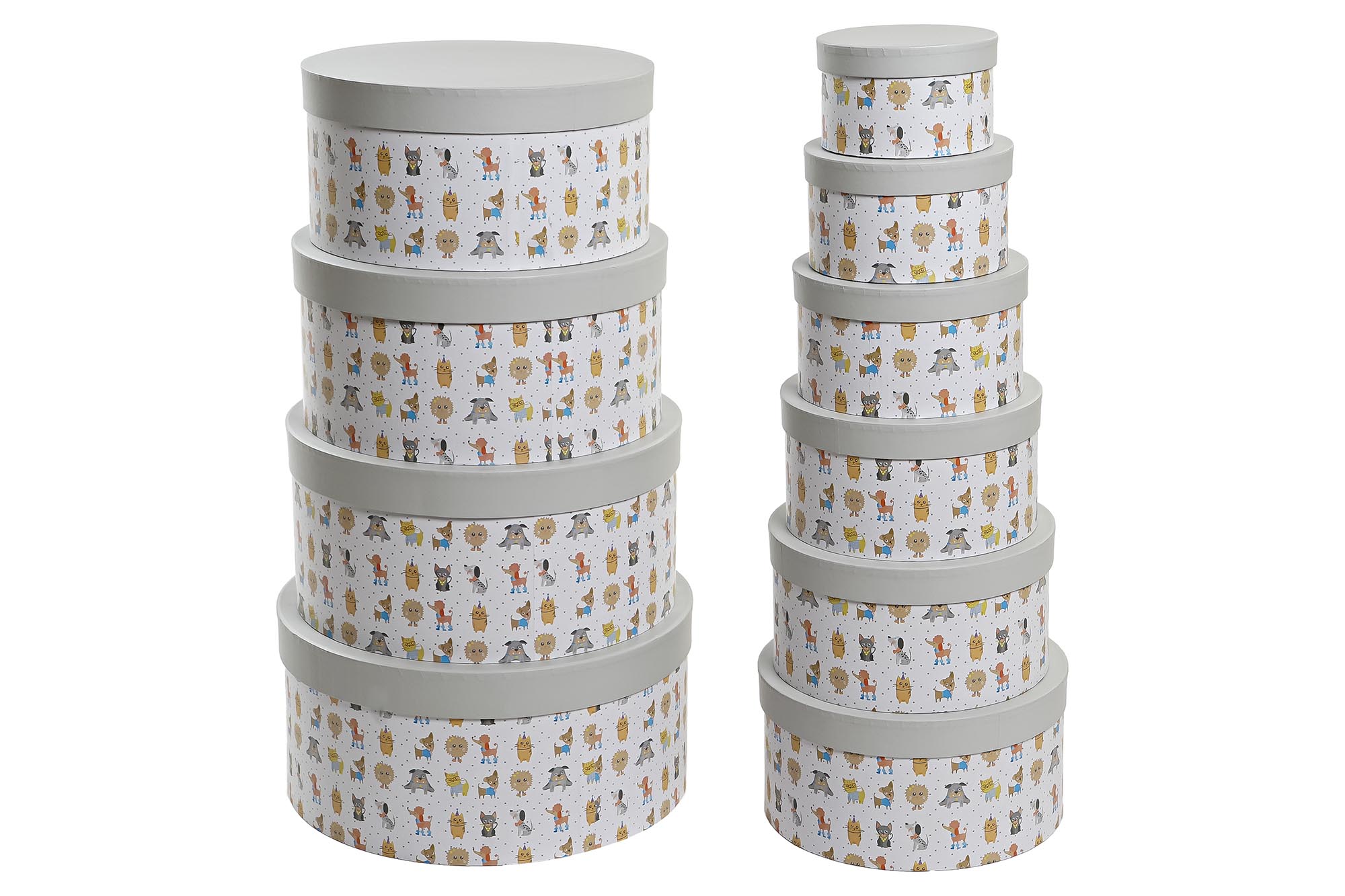 CAJA SET 10 CARTON 37,5X37,5X18 REDONDA BLANCO