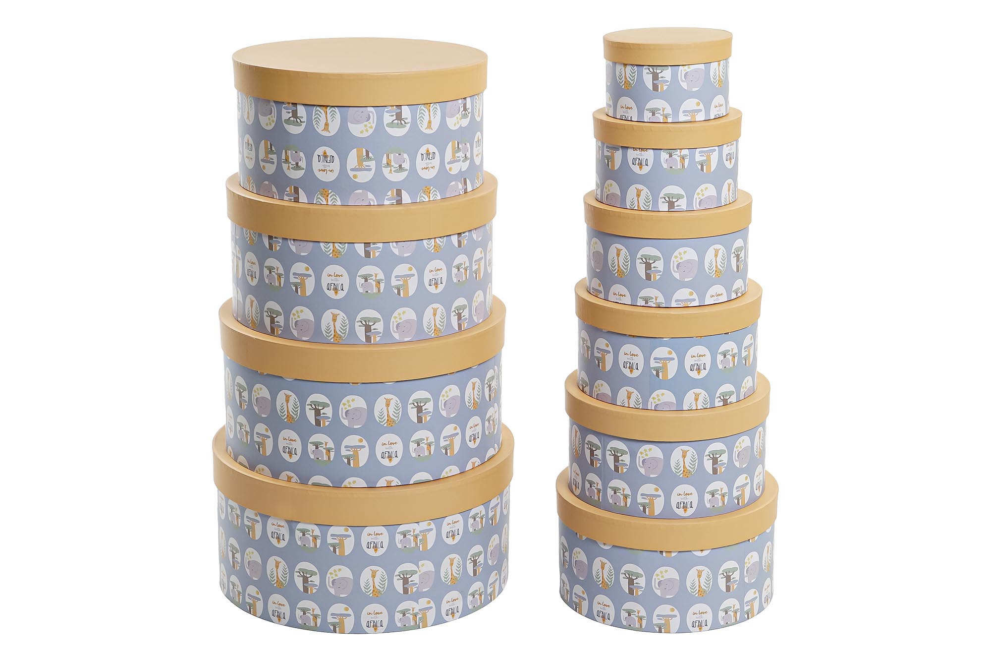 CAJA SET 10 CARTON 37,5X37,5X18 REDONDA AZUL