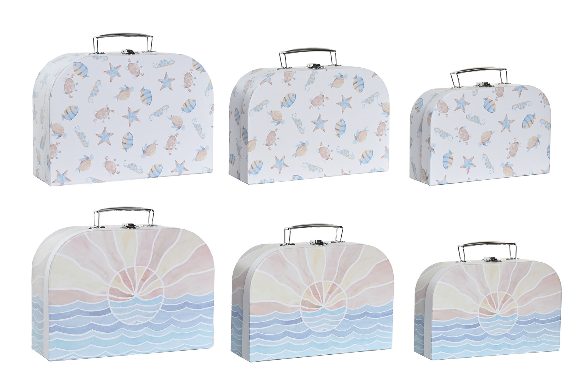 CAJA SET 3 CARTON METAL 28X9,5X20 2 SURT.