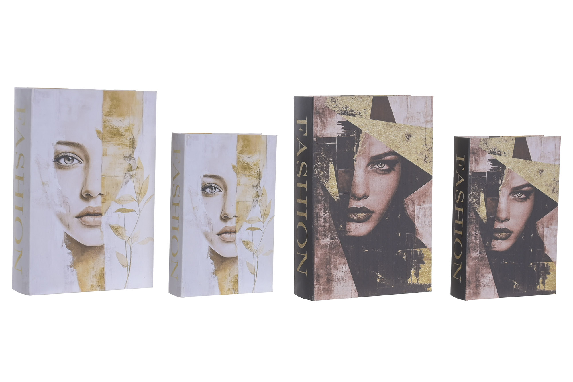 CAJA LIBRO SET 2 PU MDF 21X7X30 CHICA 2 SURT.