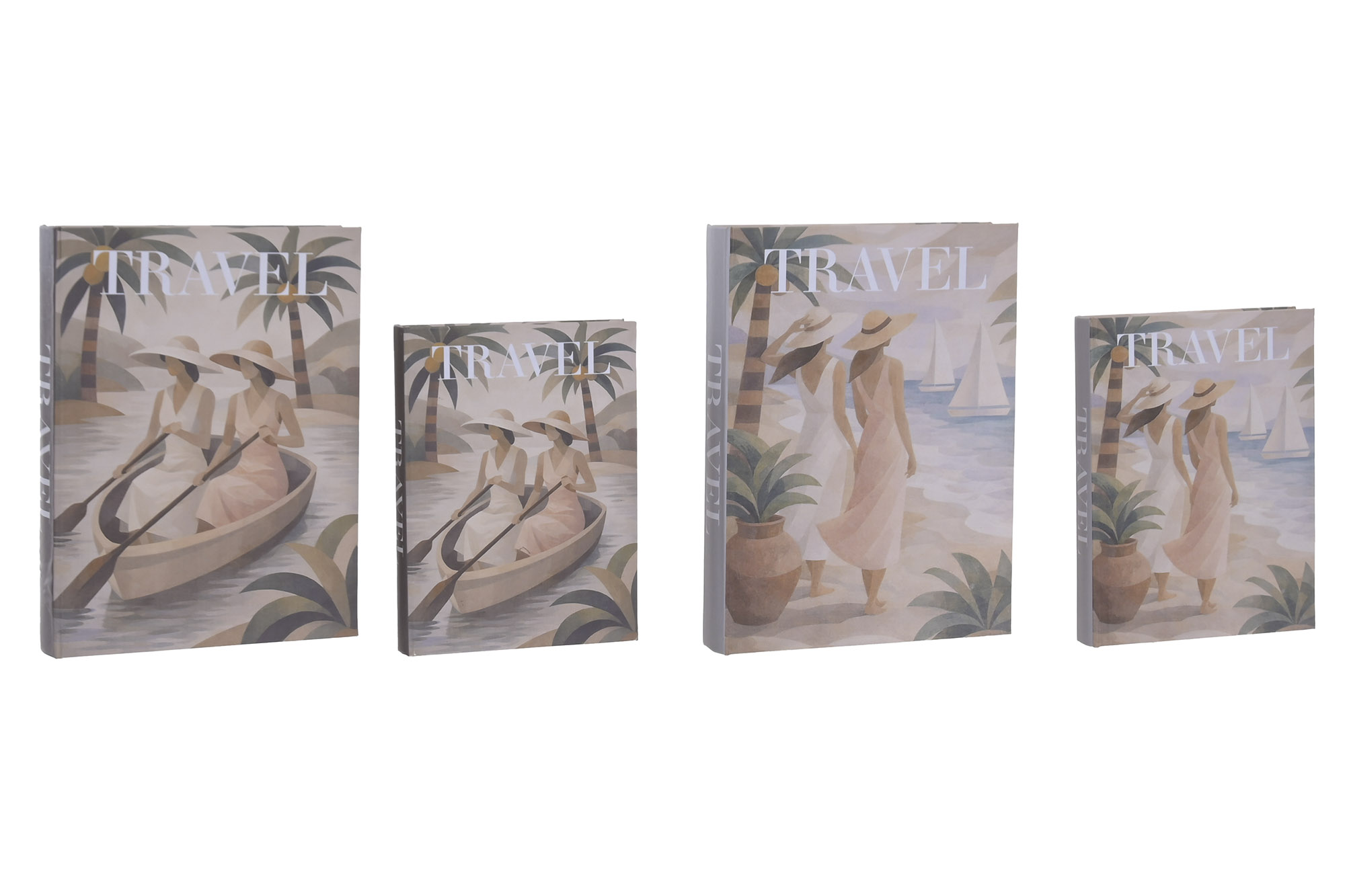 CAJA LIBRO SET 2 PU MDF 22X4X28,5 TROPICAL 2 SURT.