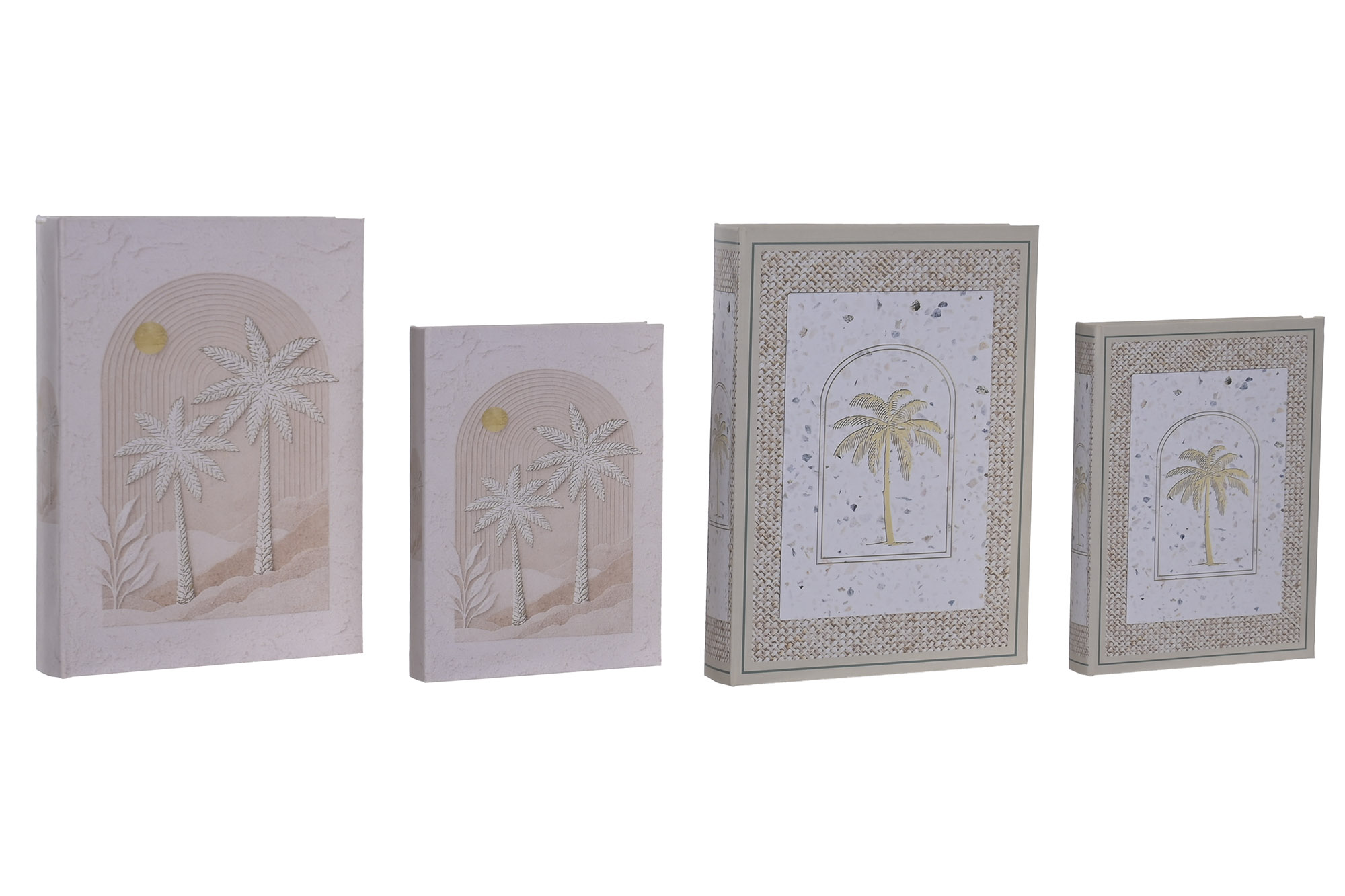 CAJA LIBRO SET 2 PU MDF 22X4X28,5 PALMERA 2 SURT.
